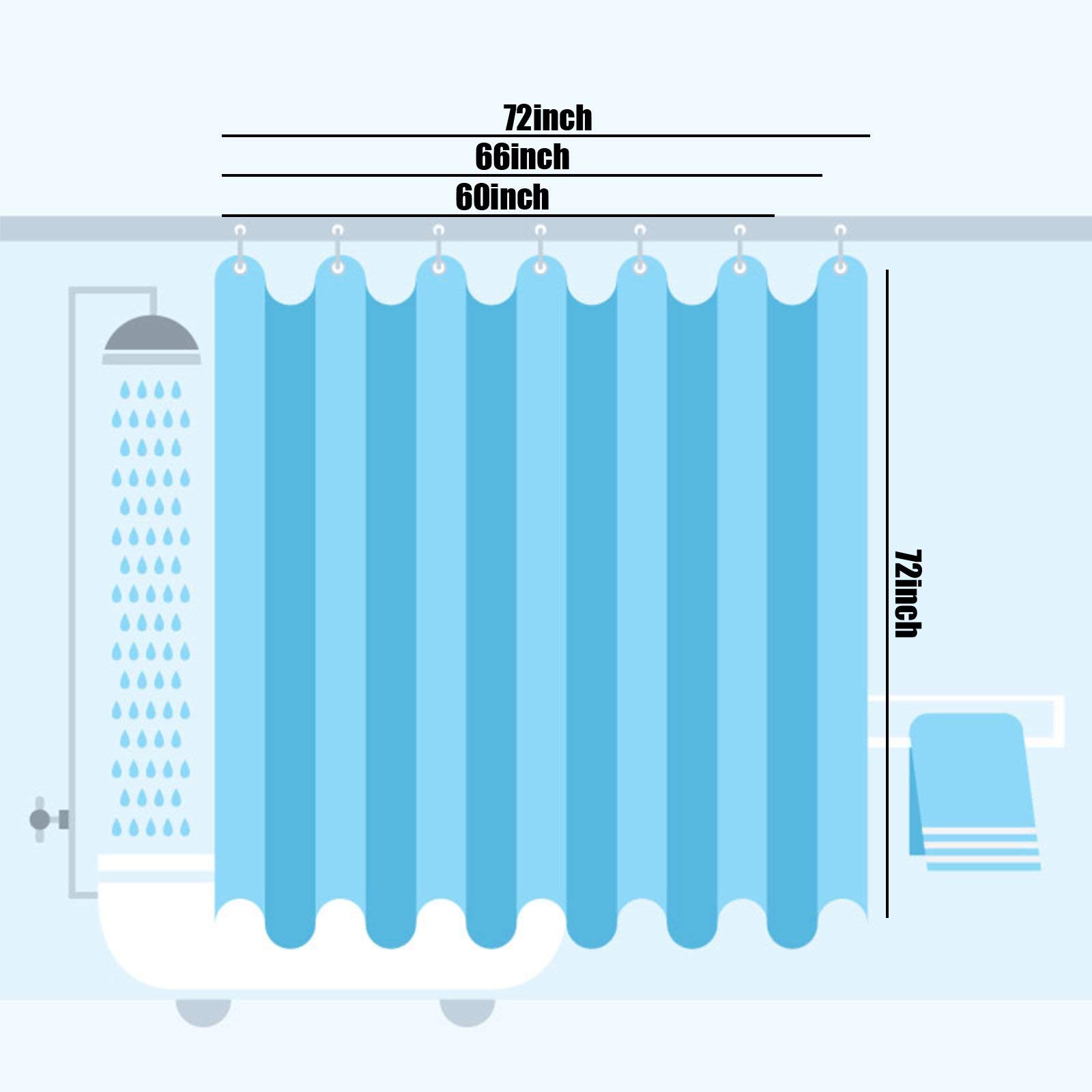 Golden Retriever Dog Print Waterproof Shower Curtain Liner 60x72 Inches - Polyester Bathroom Decor with 12 Hooks for Bath, Shower, and Pet Lover's Home Decoration