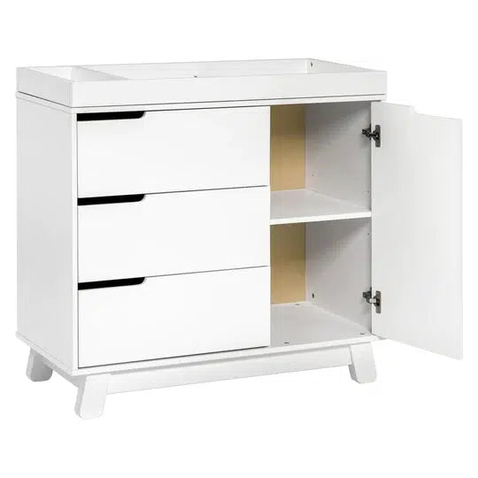 Babyletto Hudson 3-Drawer Changer Dresser in White - Modern Nursery Furniture for Diaper Changing & Storage