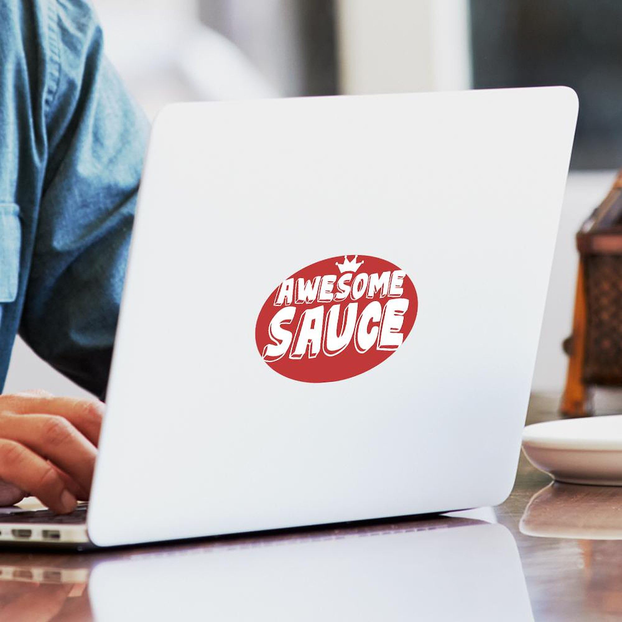 Awesome Sauce Oval Car Bumper Sticker - Funny Decal for Cars & Laptops