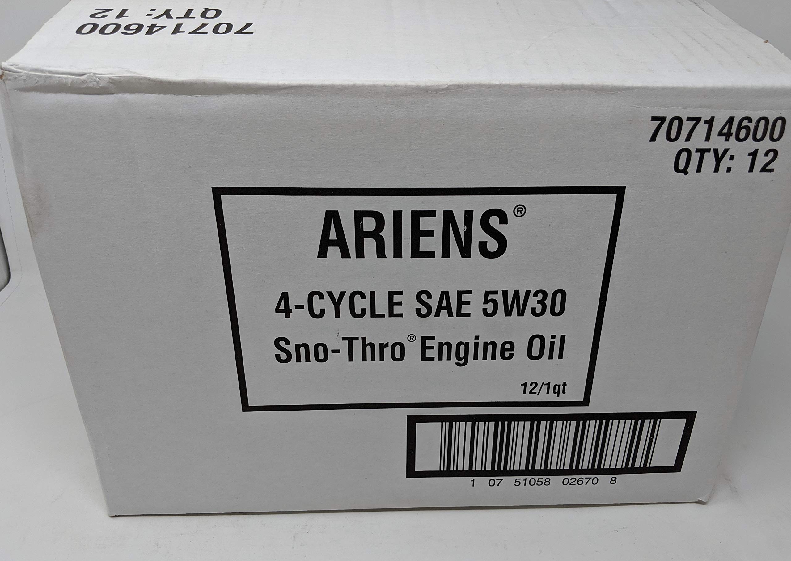Ariens 000676 SAE 5W-30 Sno-Thro Engine Oil - 12 Quart Case - Premium Winter Engine Lubricant for Snow Blowers & Outdoor Power Equipment
