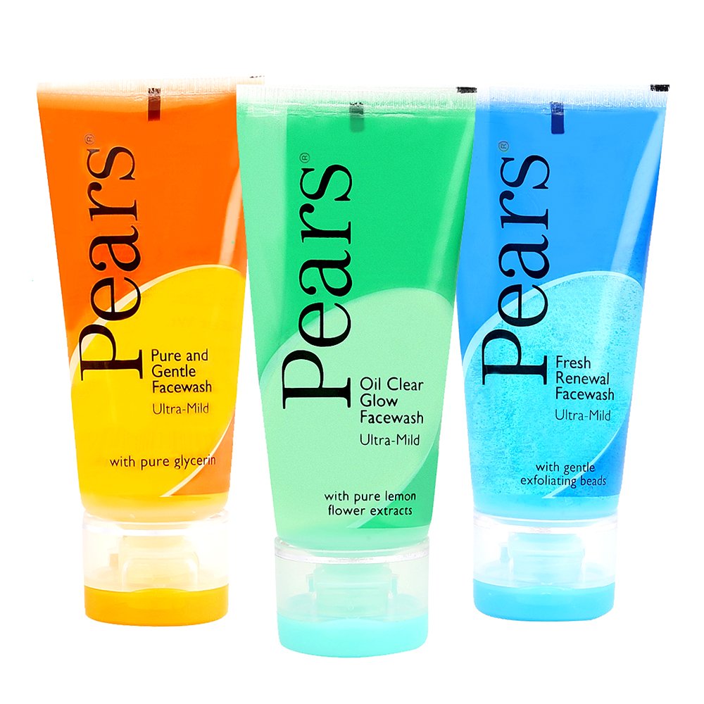 Pears Oil Clear Glow Face Wash for Oily & Acne-Prone Skin - 60gm Gentle Cleanser with Natural Ingredients - Perfect for Daily Skincare Routine & Travel