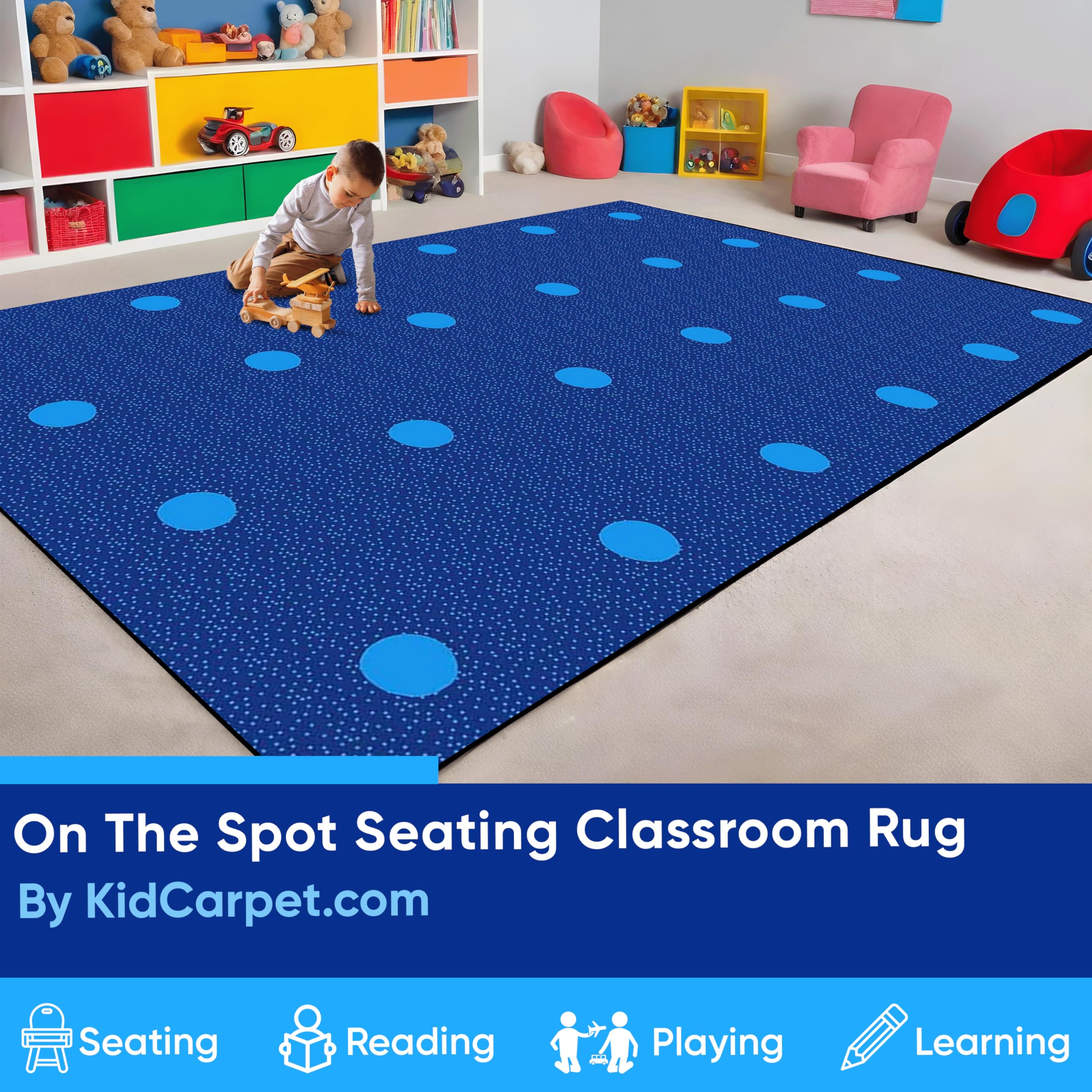 Blue On The Spot Seating Classroom Rug 6' x 8'6