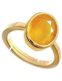 11.25 Ratti (10.75 Carat) Natural Certified Yellow Sapphire (Pukhraj) Ring for Men & Women - Genuine Shell Gemstone Jewelry for Engagement, Wedding & Special Occasions