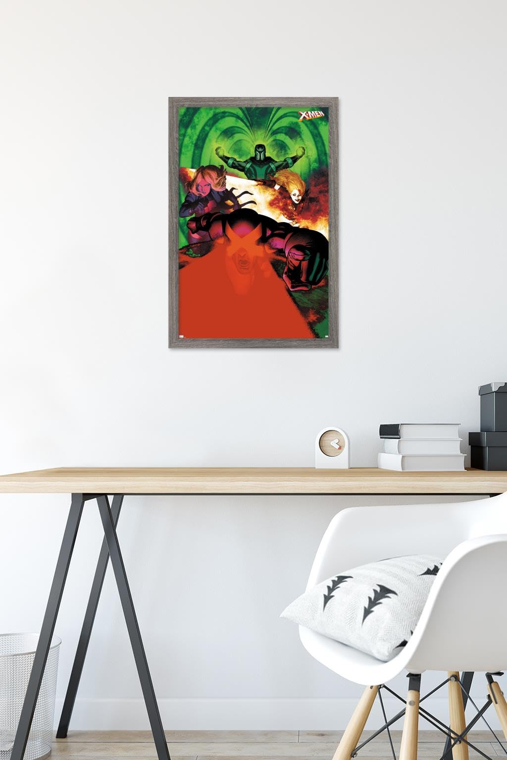 Marvel Comics X-Men Wall Poster - Emma Frost, Magneto, Magik & Cyclops | 22.4x14.7 Inches Framed Art Print | Perfect for Home Decor, Office & Comic Book Fan Gifts