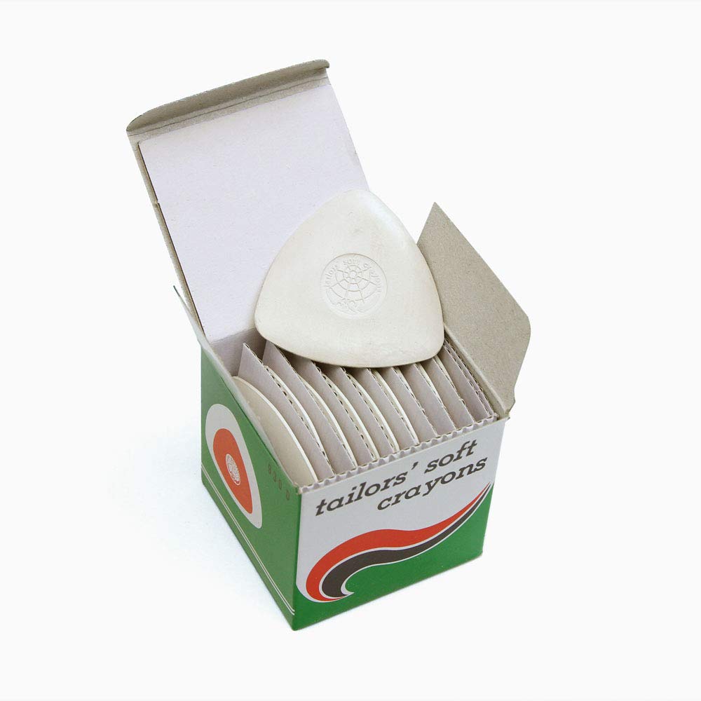 Premium White Tailor's Soft Clay Chalk for Fabric Marking - Green Box Bias Bespoke - Perfect for Sewing, Tailoring & DIY Clothing Projects
