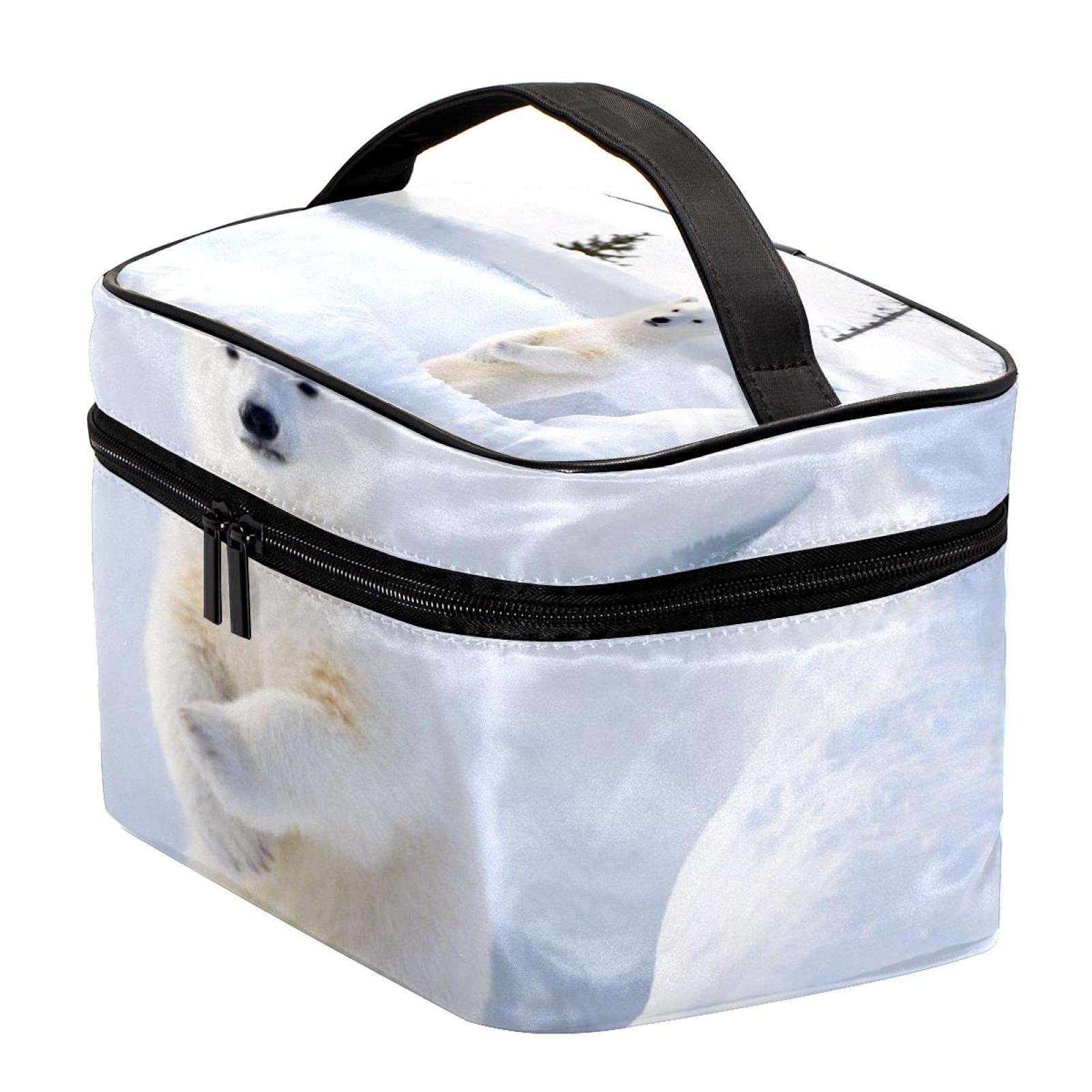 Polar Bear Baby on Snow Travel Makeup Bag - Large Cosmetic Organizer with Zipper for Women & Girls | Perfect for Travel, Gym & Daily Essentials Storage