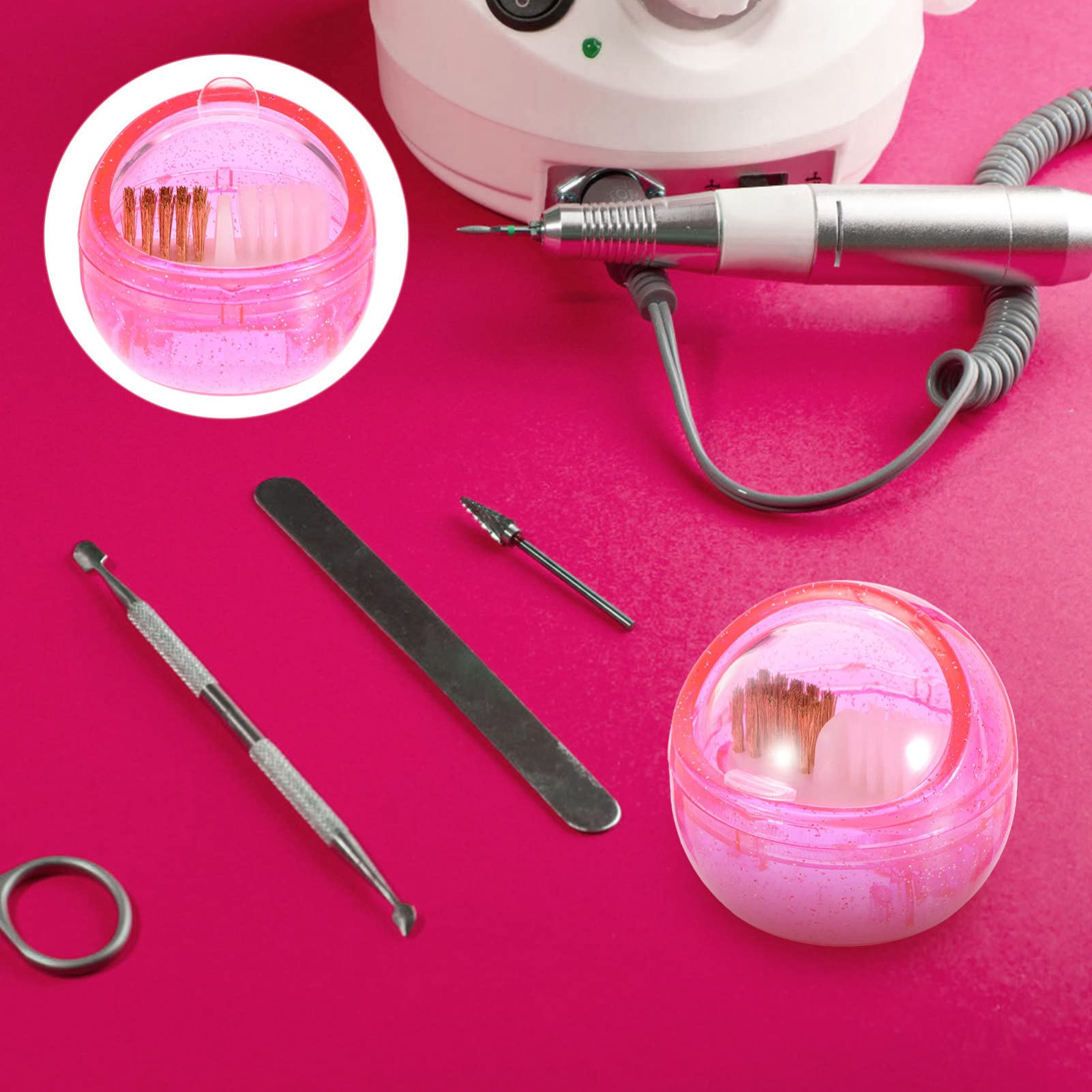 Professional Nail Drill Brush & Dust Cleaner Kit - Nail Grinding, Trimming & Cleaning Tools for Manicure & Nail Art | Perfect for Home & Salon Use