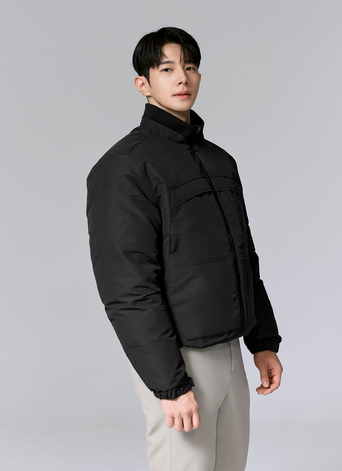 Women's High Neck Goose Down Blouson Jacket - Warm Winter Puffer Coat for Outdoor Activities & Casual Wear