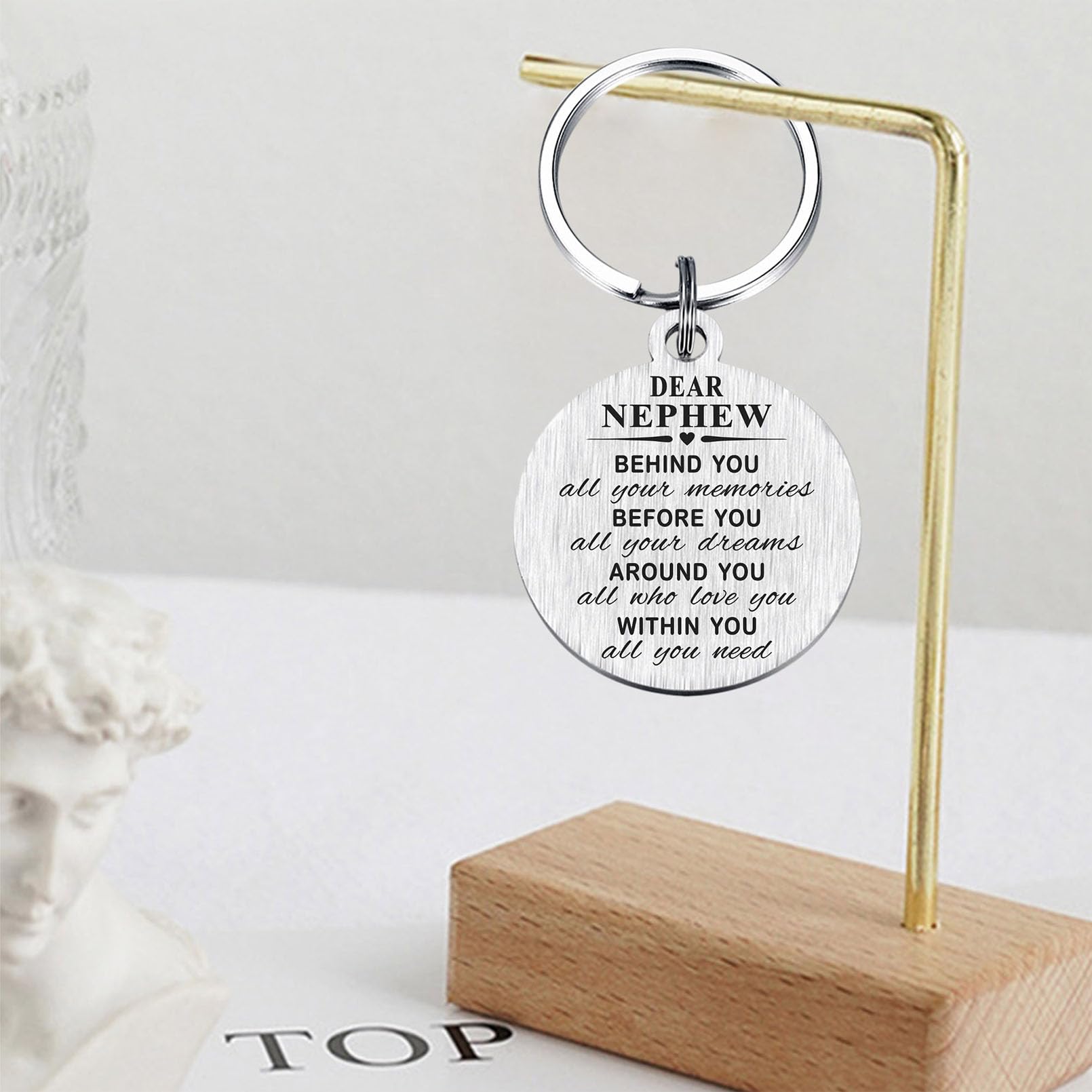 Best Nephew Ever Keychain - Personalized Engraved Gift for Nephew - Graduation, Christmas, Birthday Present - Perfect for Celebrations & Daily Carry