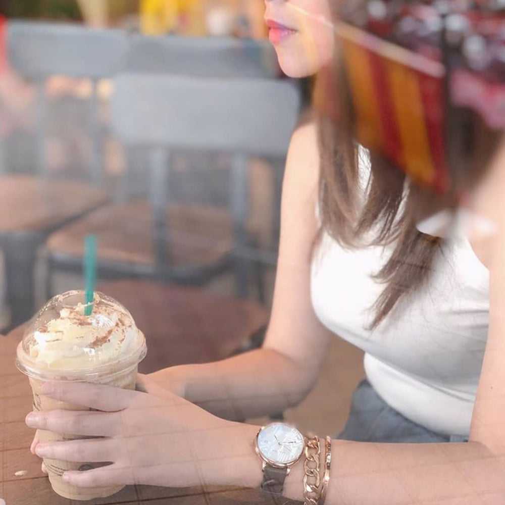 ARIES GOLD ENCHANT FLEUR Rose Gold Stainless Steel Women's Watch with Leather Strap - Elegant Dress Watch for Women, Perfect for Office, Party & Special Occasions