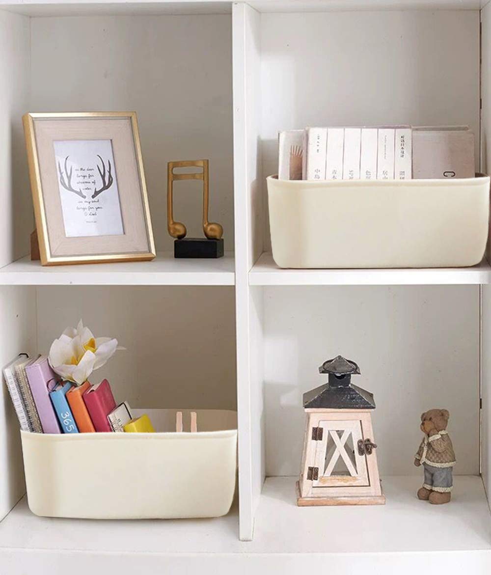 6-Pack Storage Bins & Baskets - Foldable Cabinet Organizers for Home, Office, Desk & Closet - Perfect for Organizing Toys, Books, Office Supplies & More