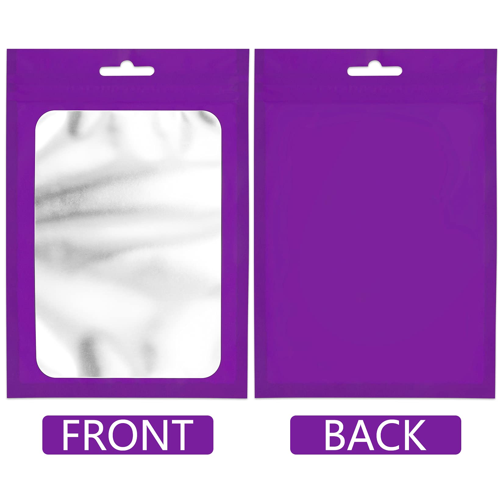 100 Pack Smell Proof Mylar Bags with Resealable Zipper & Clear Window - Airtight Heat Sealable Food Storage Bags for Dry Goods, Coffee, Tea, Herbs (Purple, 4.13 x 5.91 Inches) - Perfect for Kitchen Pantry Organization & Travel Snack Storage