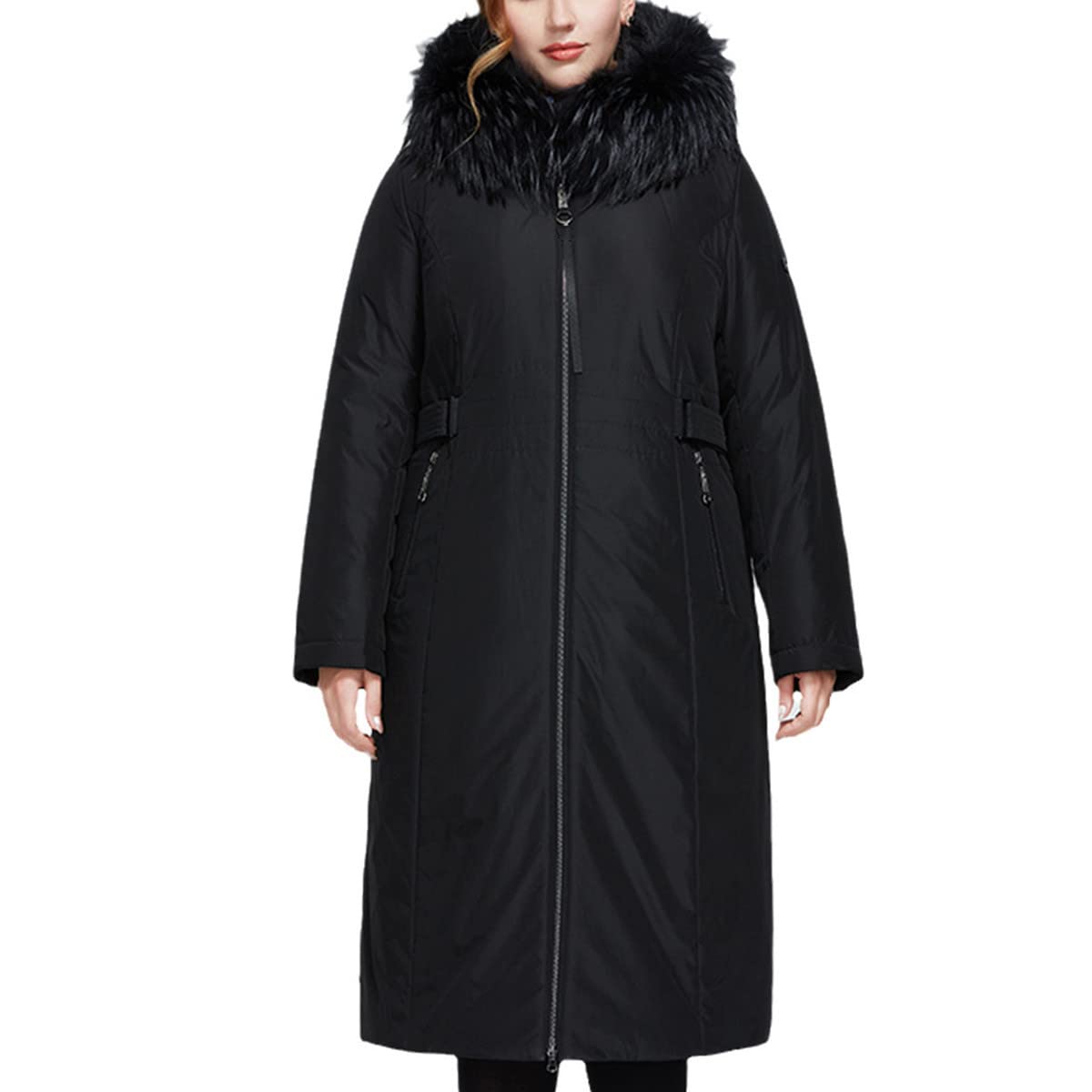 Winter Women's Long Warm Parka Coat with Woolen Cap - Plus Size Fashion Jacket for Cold Weather | Outdoor Activities & Daily Wear
