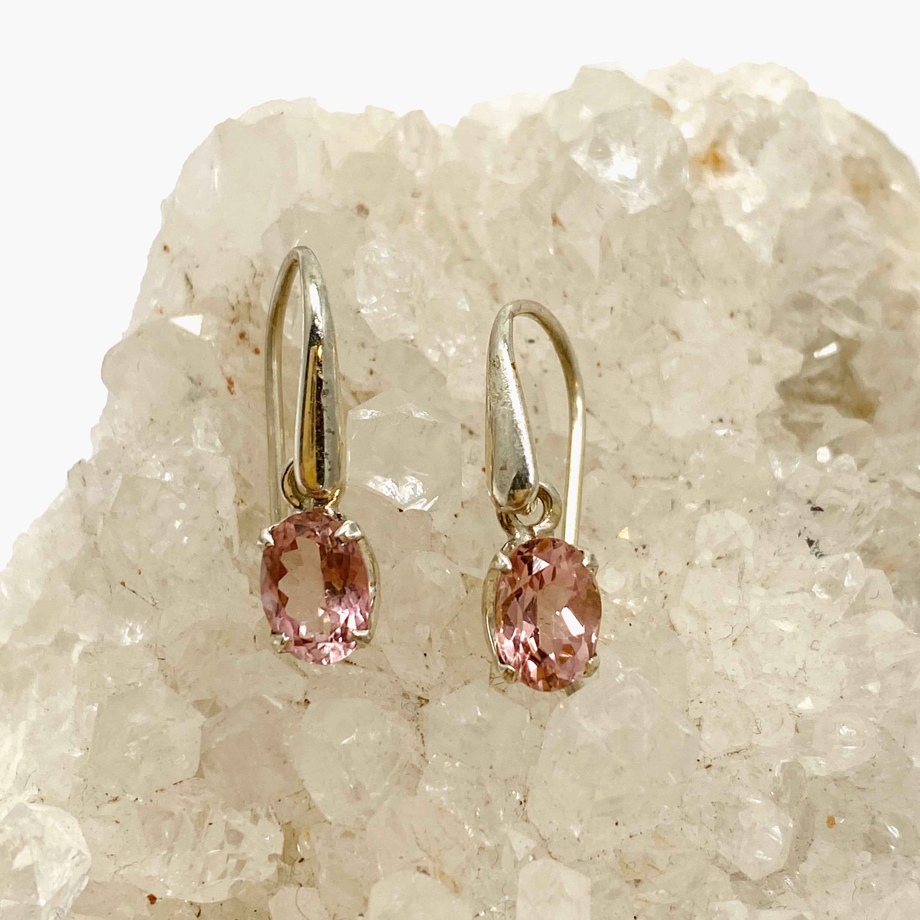 Natural Pale Pink Tourmaline Oval Faceted Stud Earrings - 925 Sterling Silver Jewelry for Women - Perfect for Weddings, Date Nights & Special Occasions