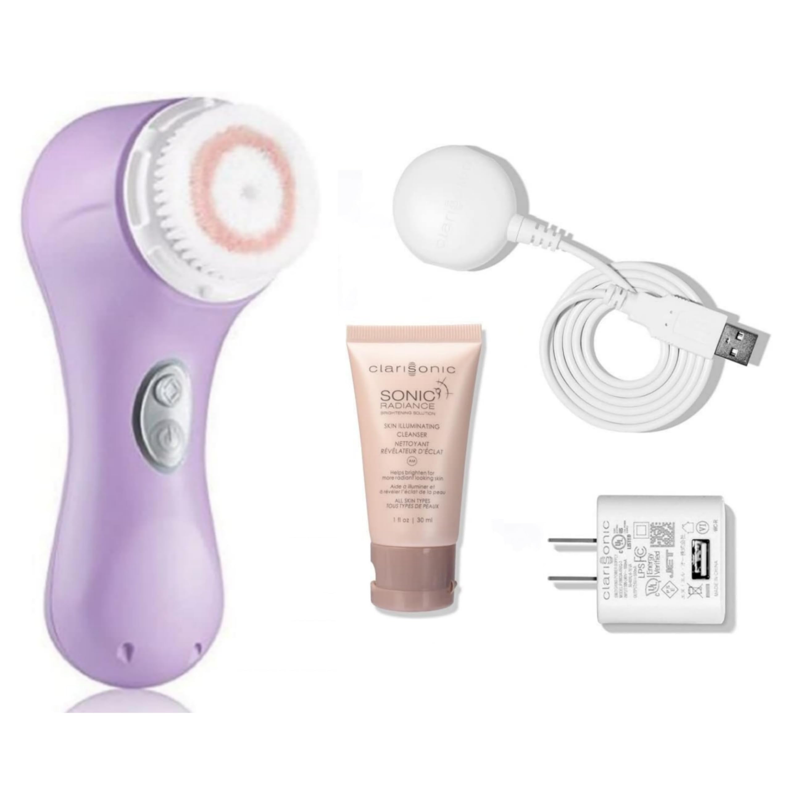 Clarisonic Mia 2 Sonic Facial Cleansing Brush - Deep Pore Cleaner for Acne & Blackheads | Rechargeable Skin Care Device with 2 Speeds | Perfect for Daily Face Wash Routine & Travel (Lavender) | Use for Gentle Exfoliation & Makeup Removal