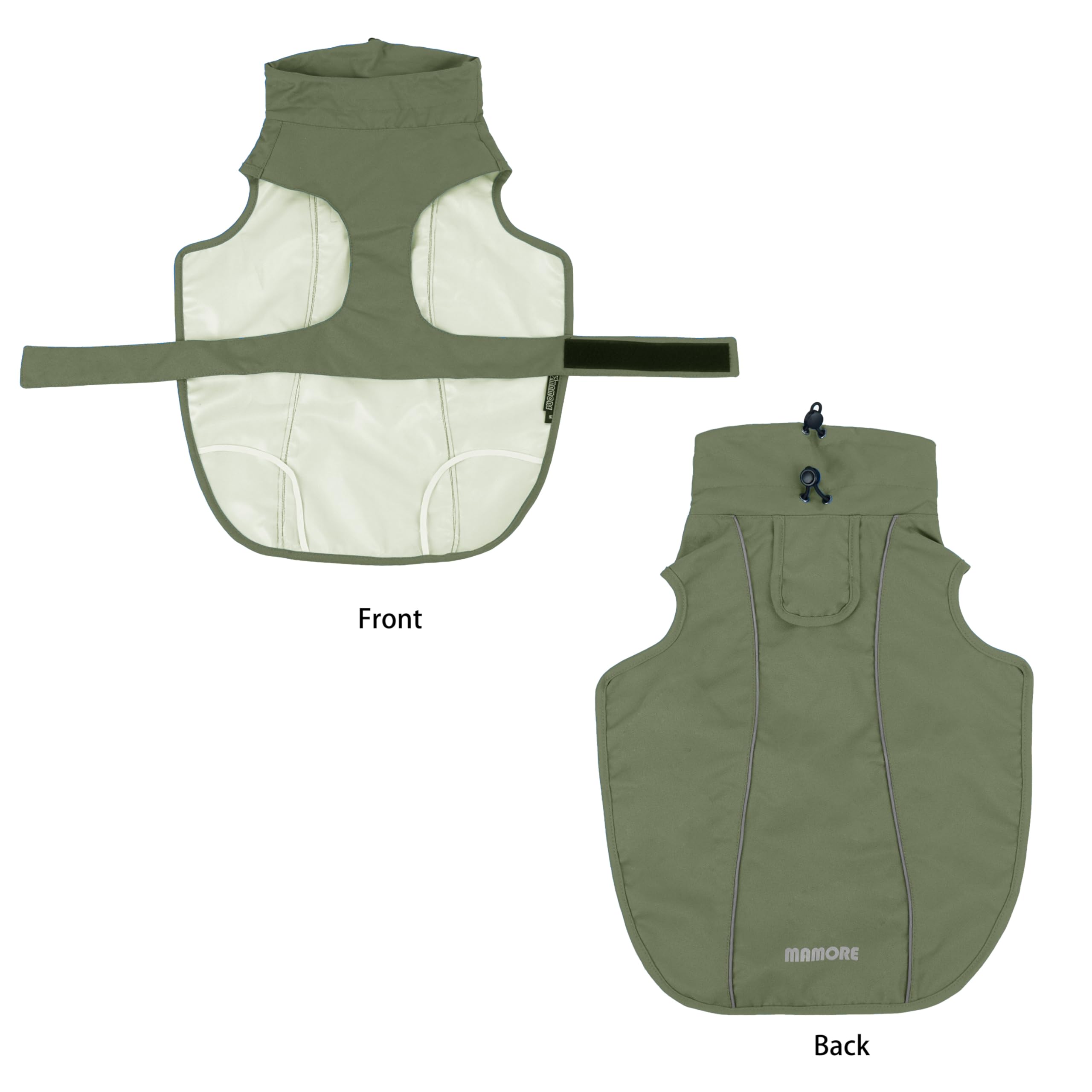 Waterproof Adjustable Dog Raincoat - Lightweight Reflective Pet Jacket for Small, Medium & Large Dogs (Army Green, X-Small) - Perfect for Outdoor Walks, Hiking & Rainy Day Protection