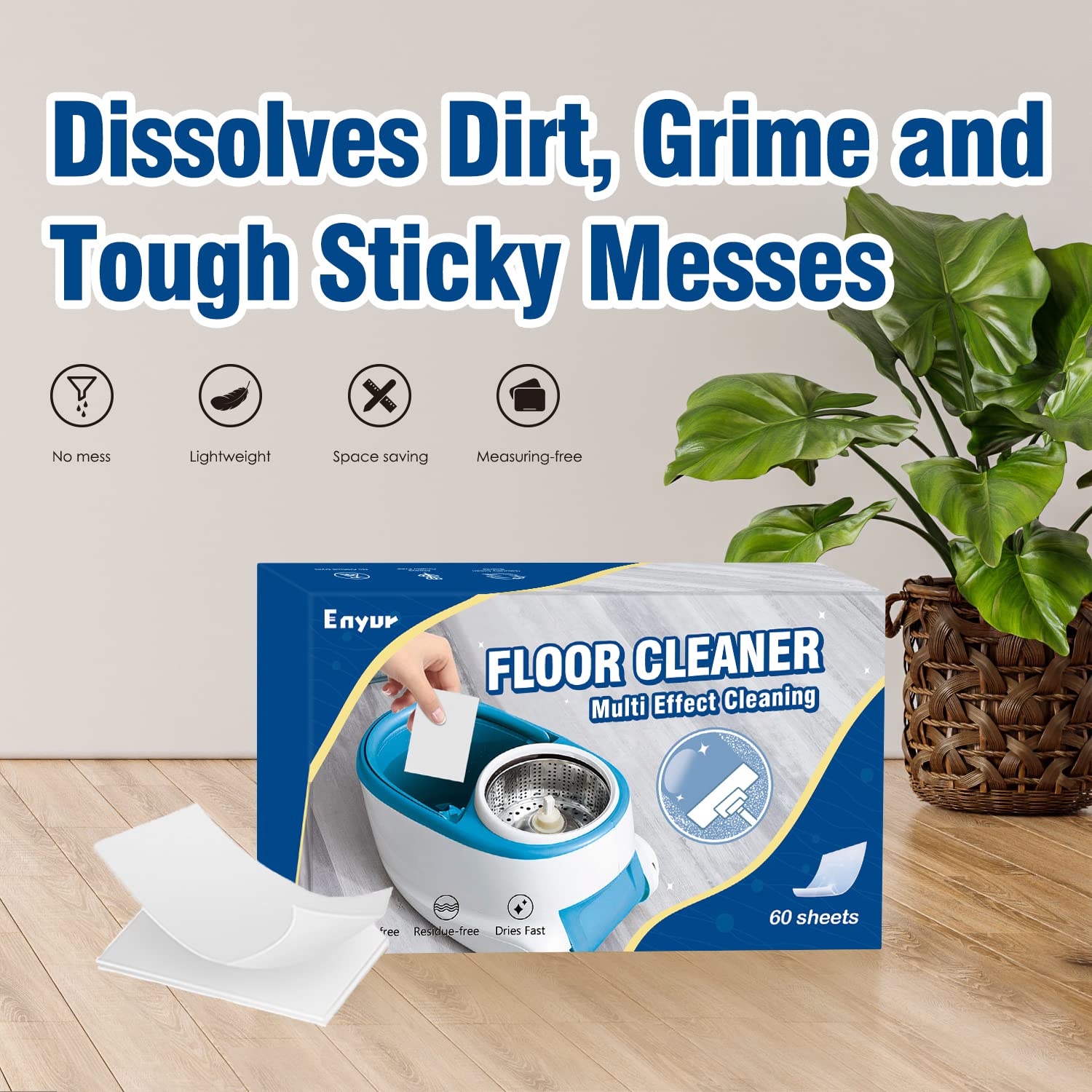 Concentrated Multi-Surface Floor Cleaner for Mopping - 120 Loads (2-Pack, Fresh Scent) - Ideal for RV, Small Spaces & Hardwood Floors | Perfect for Quick Cleaning in Apartments, Campers & Tiny Homes