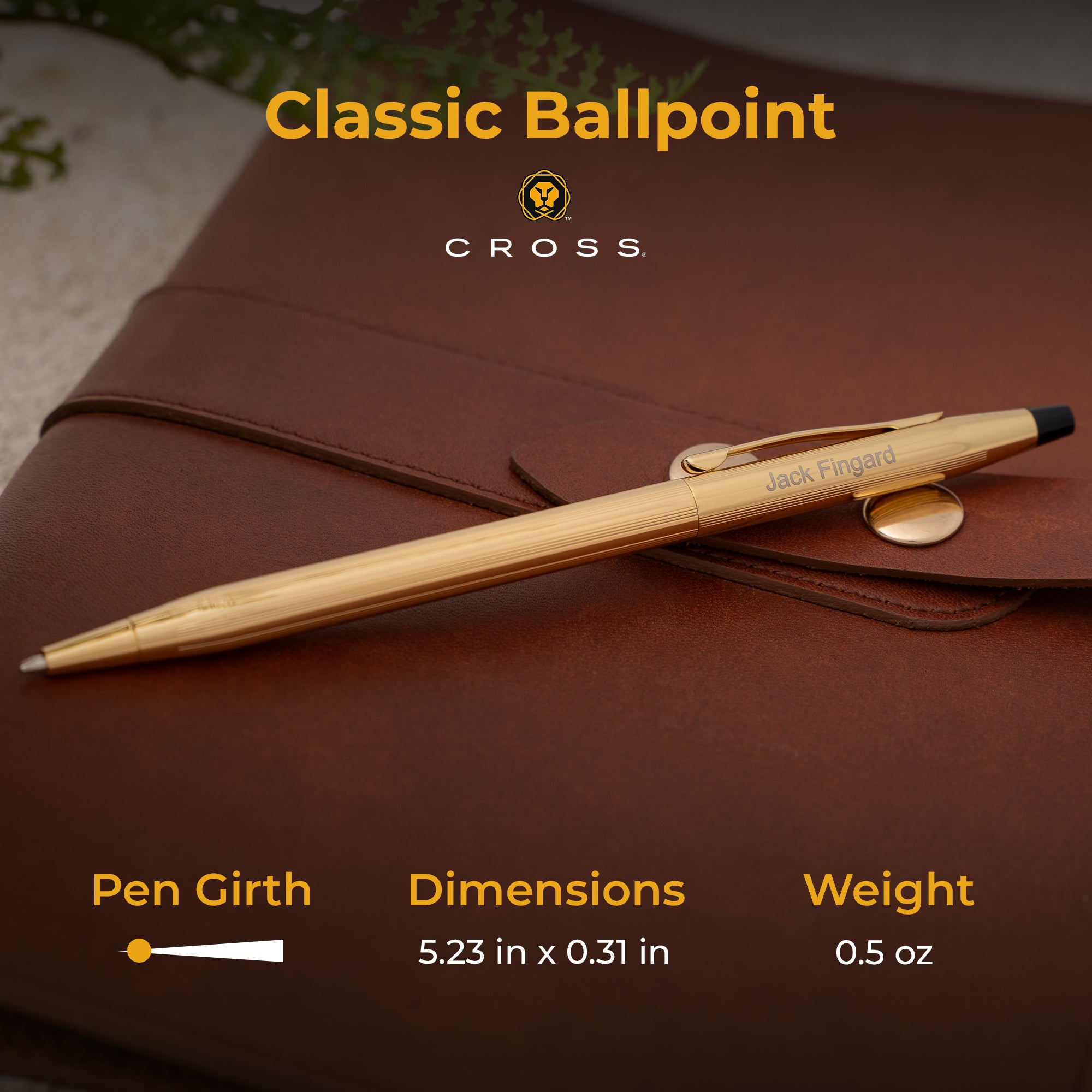 Luxury Cross Classic Century 23K Gold Plated Ballpoint Pen - Premium Writing Instrument for Business, Gifts & Formal Occasions