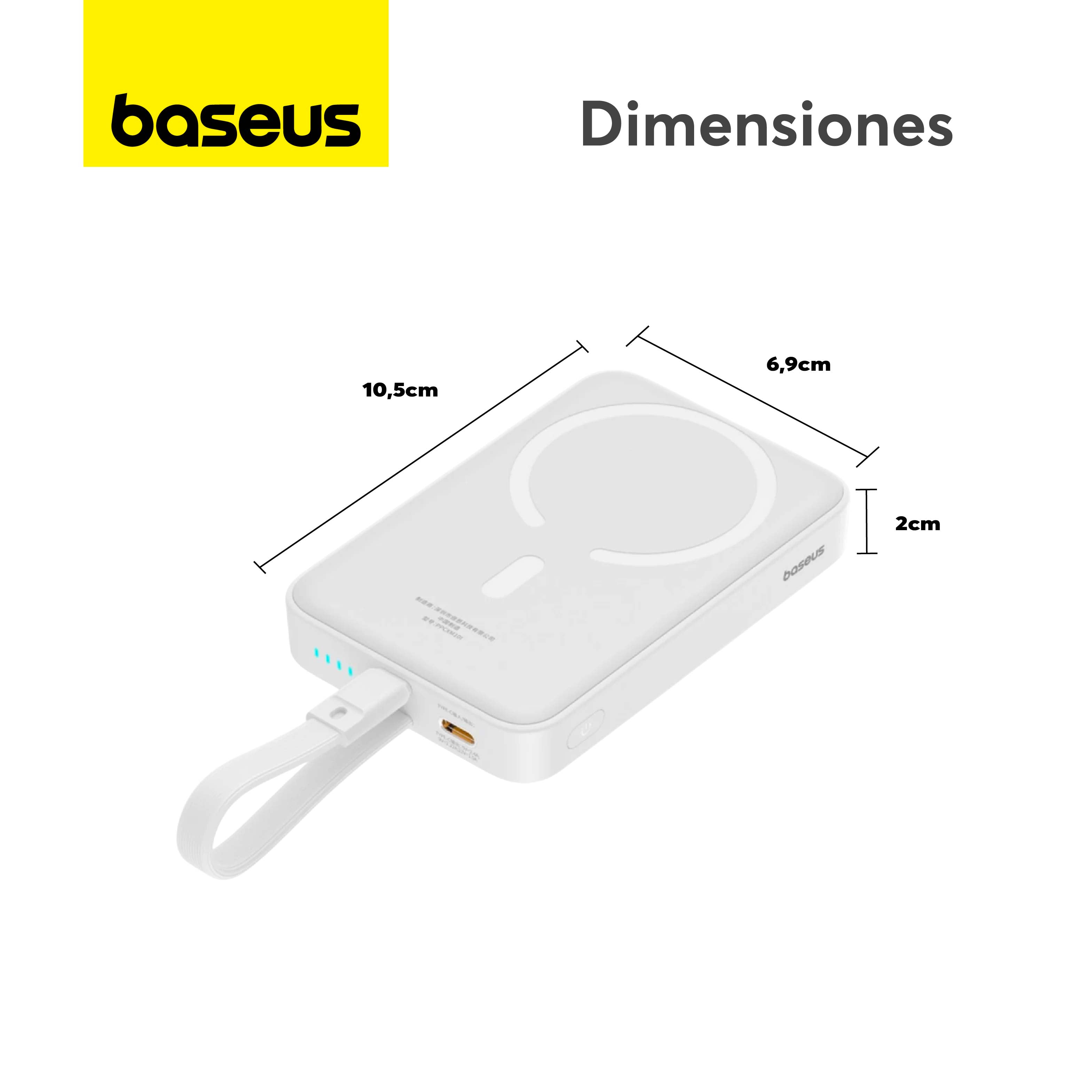 Baseus Magnetic Mini Power Bank 10000mAh 20W Fast Charging with MagSafe - Portable Wireless Charger for iPhone 14/13/12 Series - Perfect for Travel, Work & Outdoor Activities