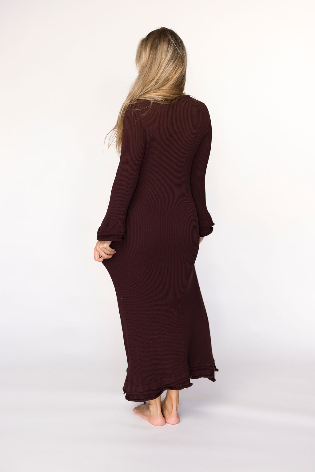 Arlet Maternity Dress in Brown - Bump Friendly & Comfortable for Pregnancy | Perfect for Casual Outings, Baby Showers & Maternity Photos