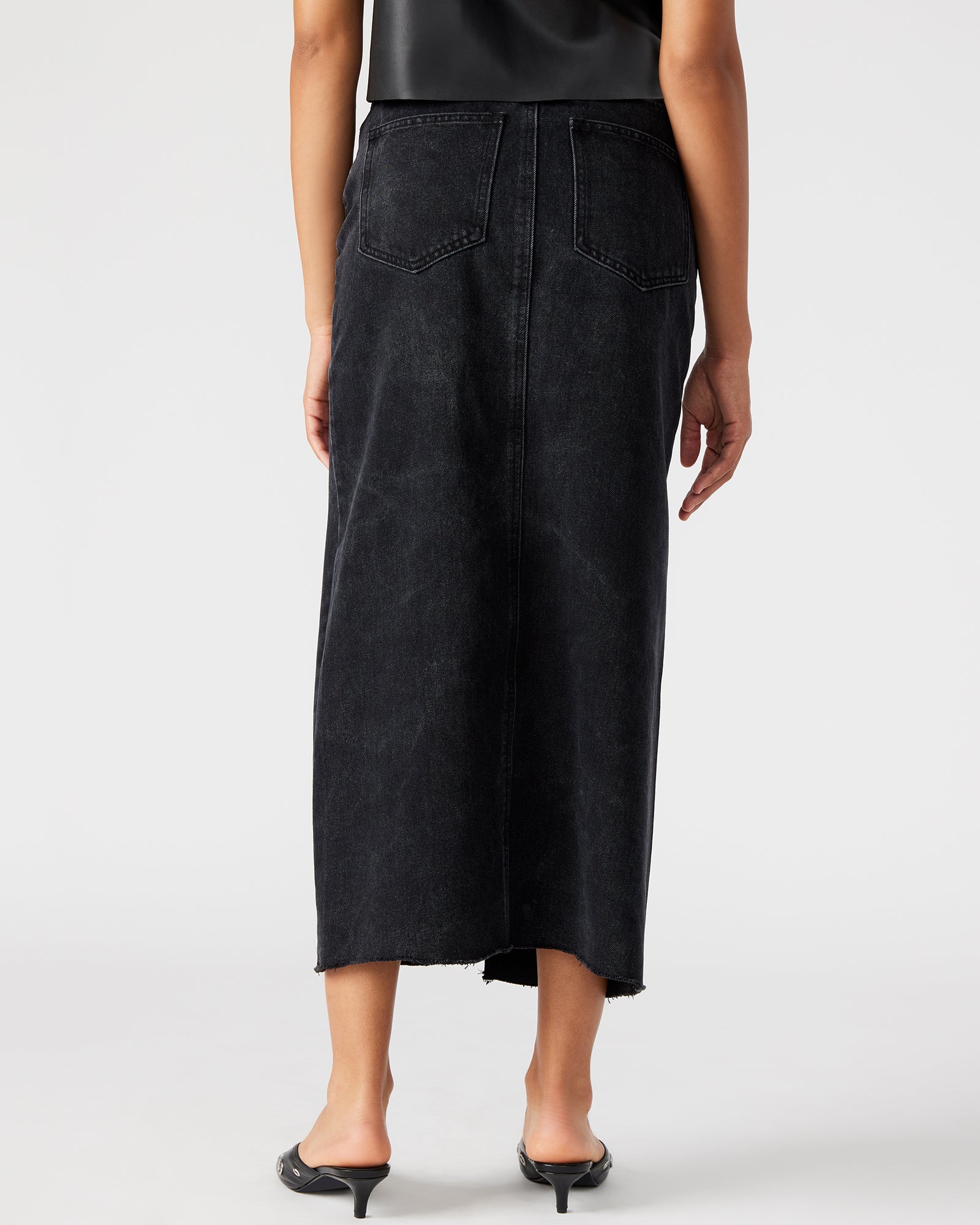 AVANI Women's Denim Skirt in Black - Stylish & Comfortable for Casual Outfits, Workwear, and Everyday Fashion