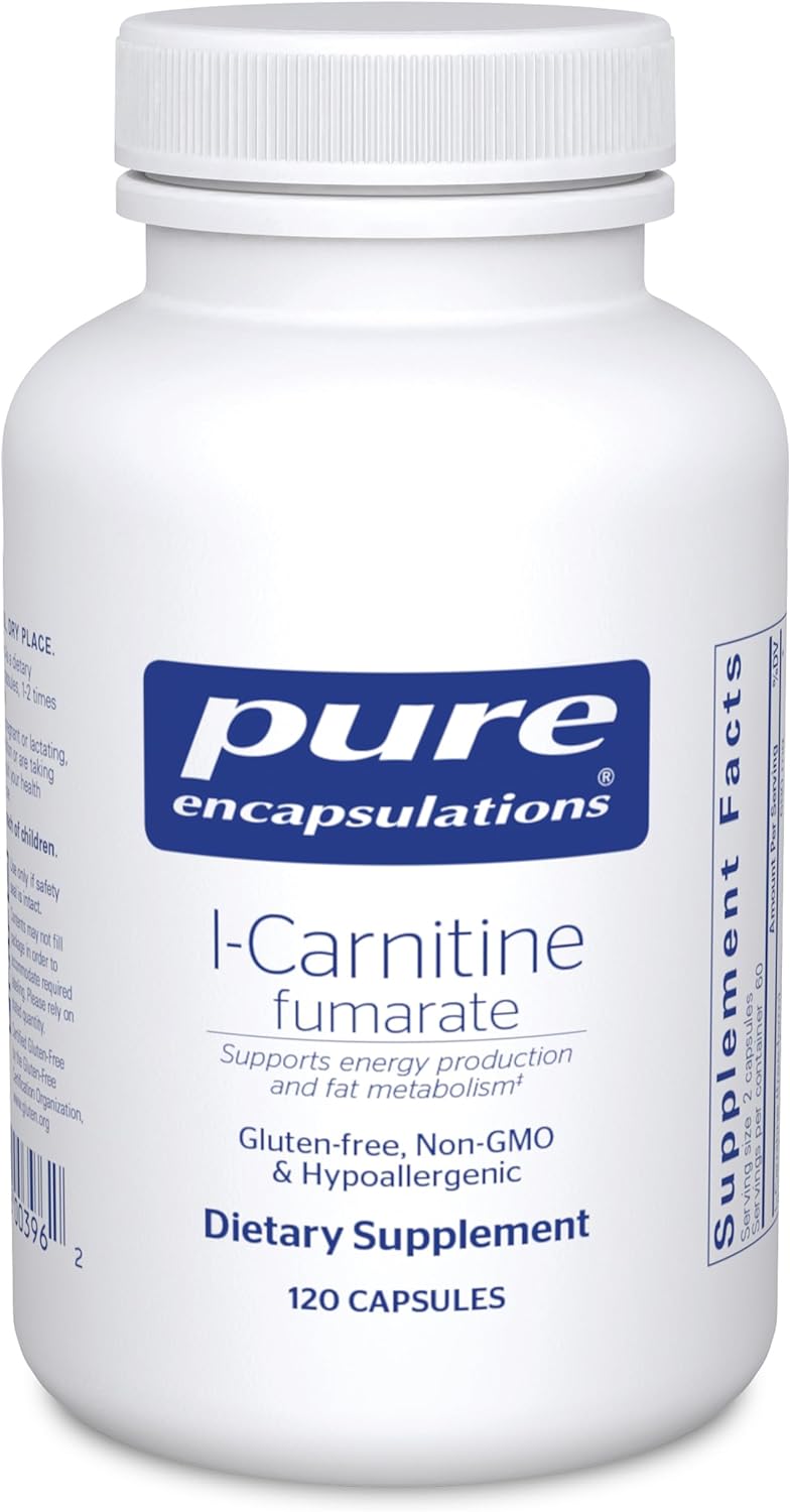 Pure Encapsulations L-Carnitine Fumarate Supplement - 500mg Per Serving for Energy & Metabolism Support - Vegan & Non-GMO - Supports Heart Health & Exercise Performance - Ideal for Athletes & Fitness Enthusiasts