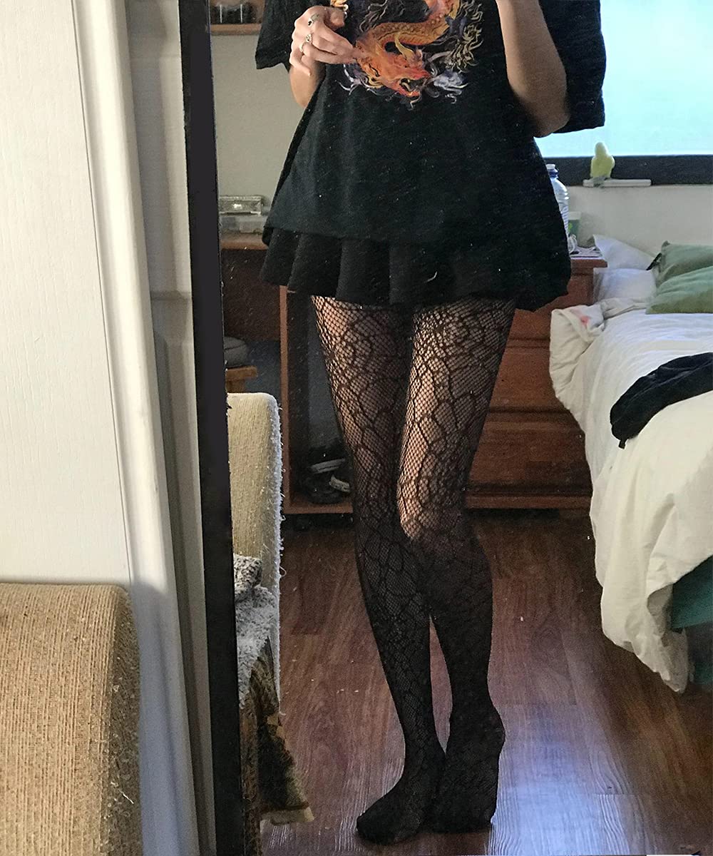 Women's Halloween Stockings - Skull & Spider Web Fishnet Tights for Costume Party, Cosplay, and Gothic Fashion | Sexy Halloween Legwear for Women