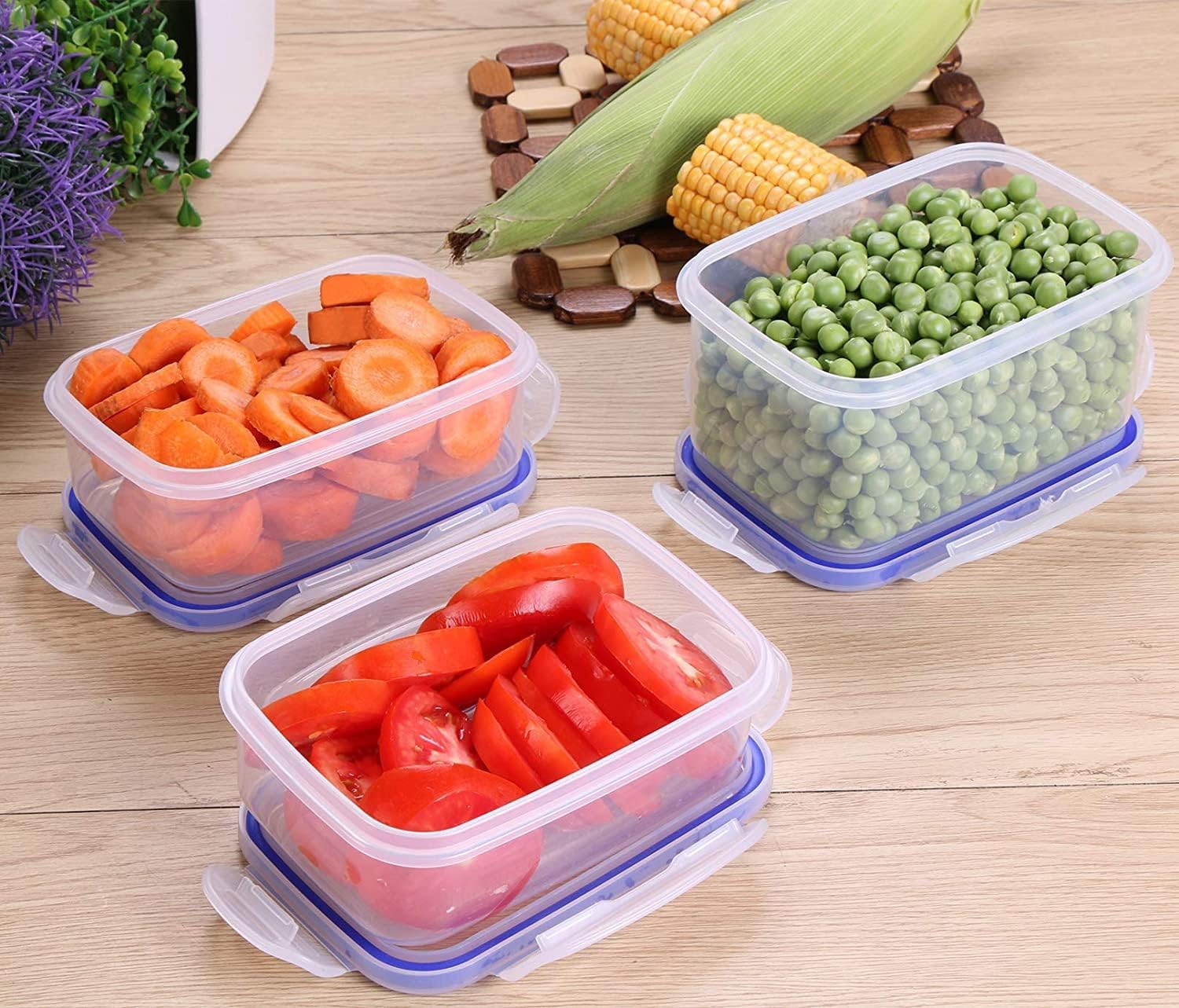 Utopia Kitchen Plastic Food Storage Containers with Airtight Lids - 144-Piece Set of Reusable, Leak-Proof BPA-Free Lunch Boxes & Meal Prep Containers (Blue) - Perfect for School, Office, Picnics & Leftovers