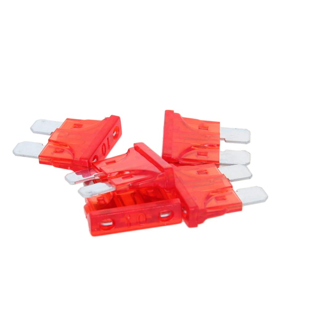 Fielect 50Pcs Car Blade Fuses Assortment Kit - 10A Automotive Fuses for Car, SUV, RV, Truck & Boat - Replacement Fuses for Electrical Systems - Perfect for Road Trips & Emergency Repairs