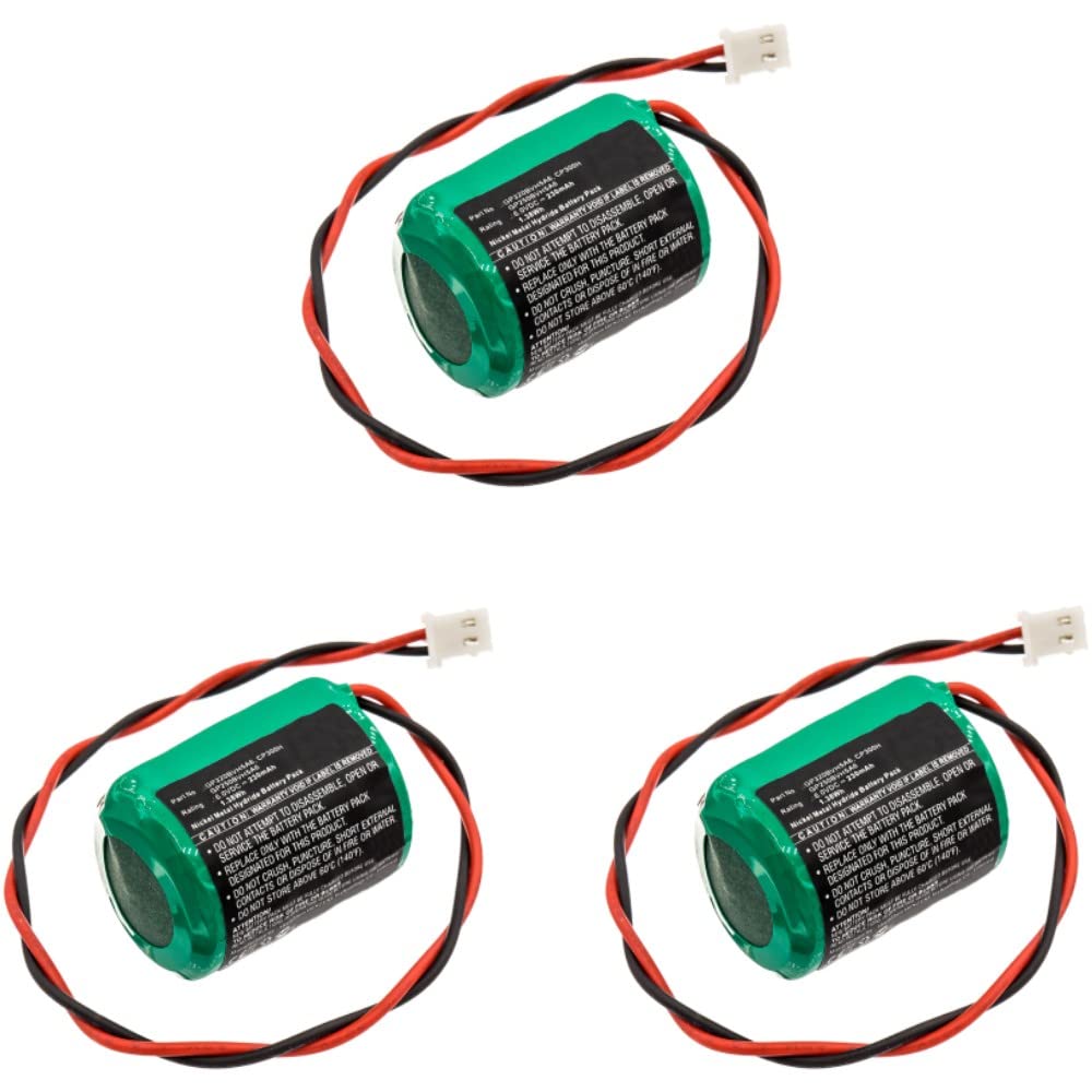 Synergy Digital 6V 230mAh Ni-MH Rechargeable Alarm System Batteries - 3-Pack for Honeywell Risco Eurosec XS3D Security Systems | Perfect for Home & Business Security Alarm Backup Power