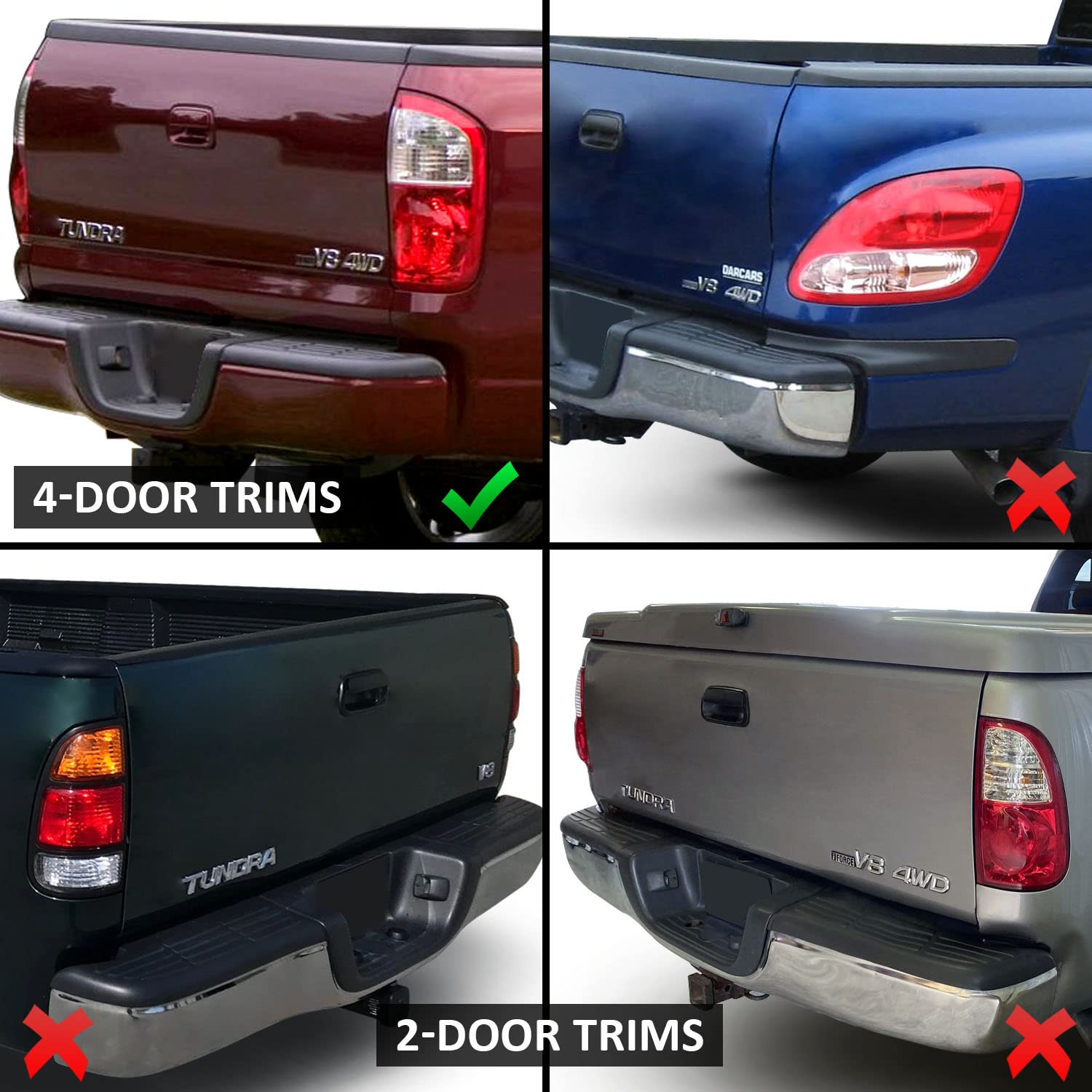 AmeriLite LED Tail Lights for 2000-2006 Toyota Tundra Double Cab - Red Replacement Pair (Left & Right) - Enhanced Visibility & Style for Night Driving and Off-Road Adventures