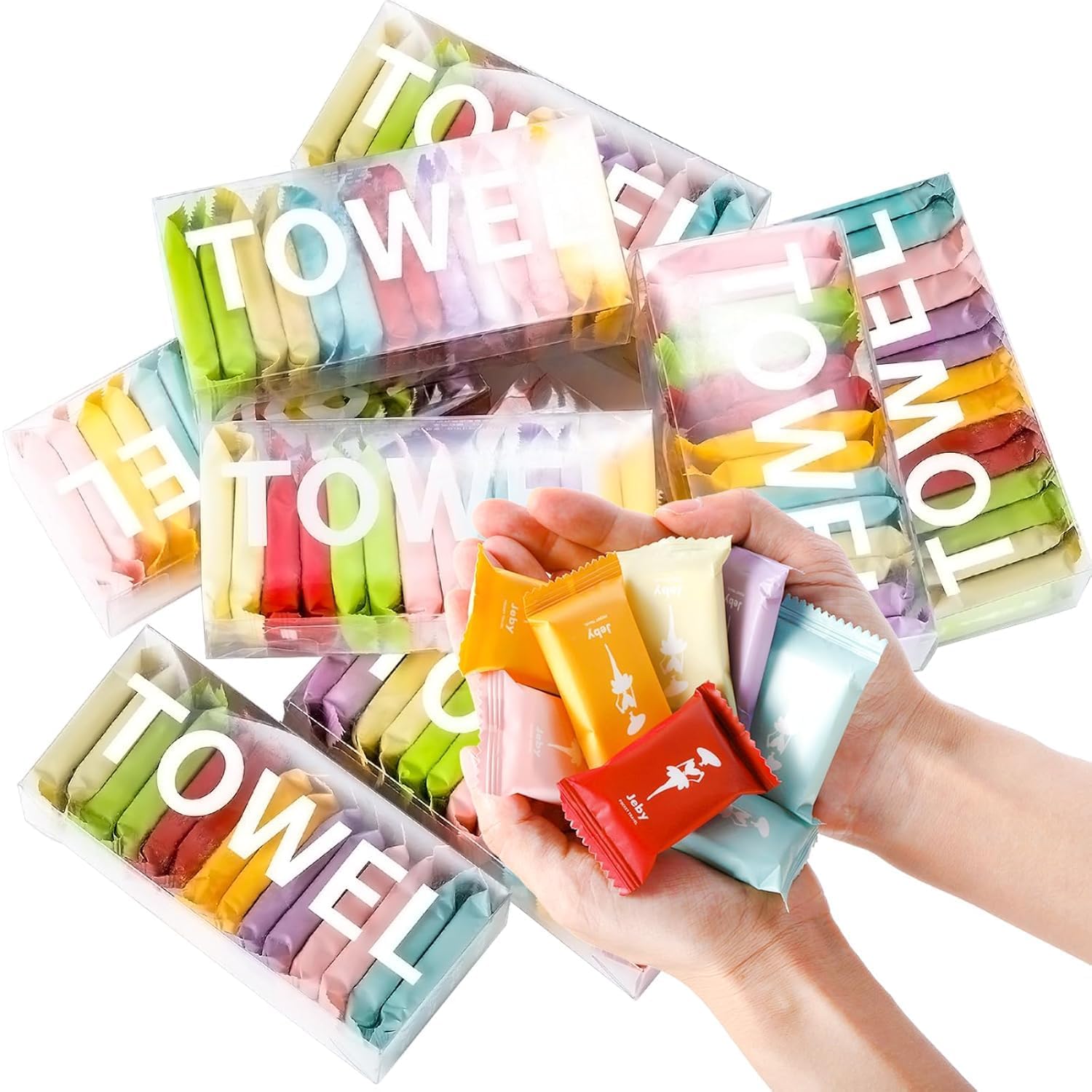 ITUSHA 14 Pack Compressed Towel Tablets - Reusable Portable Face & Body Washcloths for Travel, Camping, Hiking | Wet & Dry Disposable Towels for Baby, Pet & Beauty Use | Compact Towels for Home, Gym & Outdoor Activities