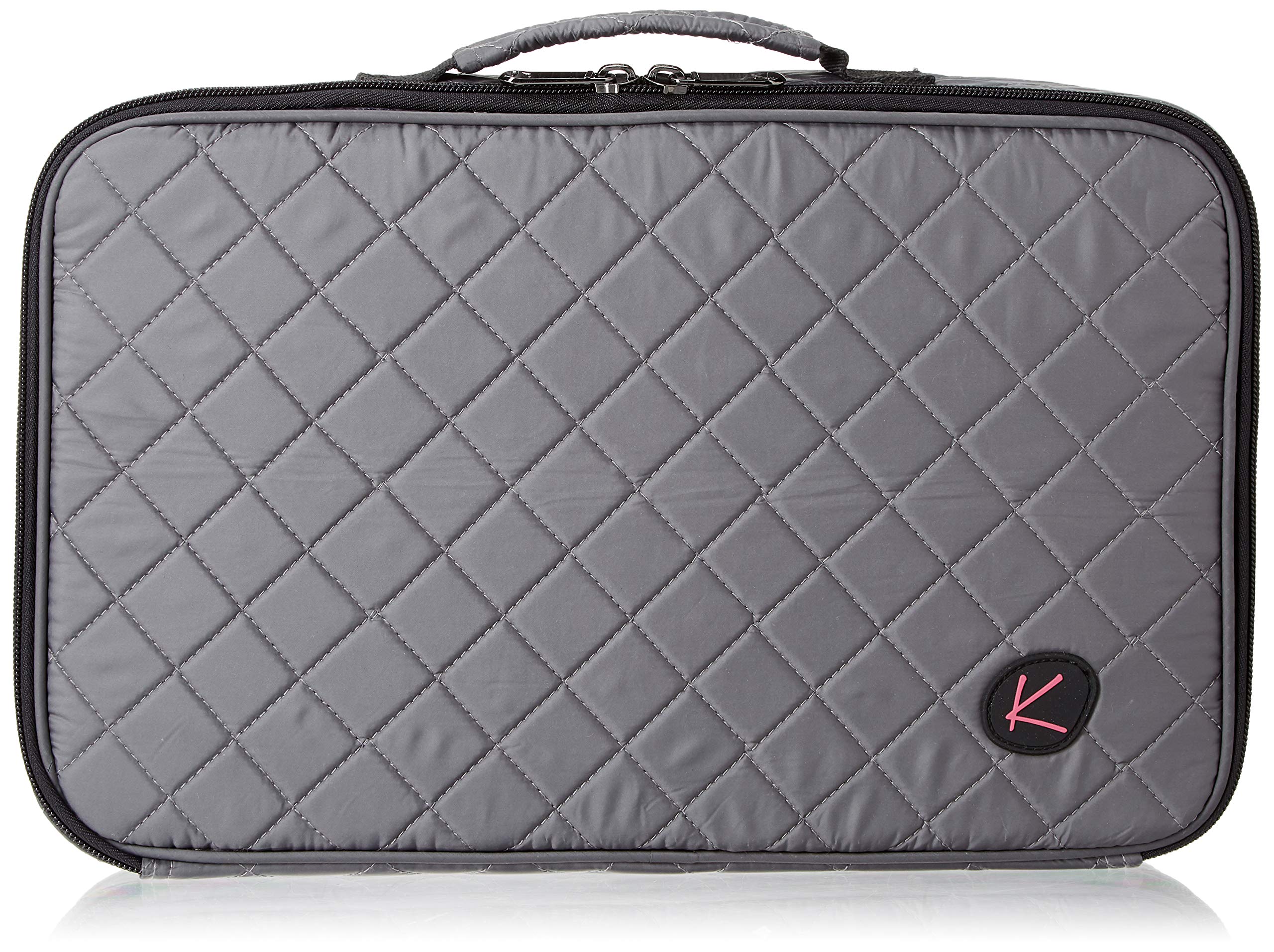 KIOTA Professional Portable EVA Makeup Train Case - Travel Cosmetic Organizer Bag with Dividers & Brush Pockets | Perfect for Makeup Artists, Travel & Salon Storage