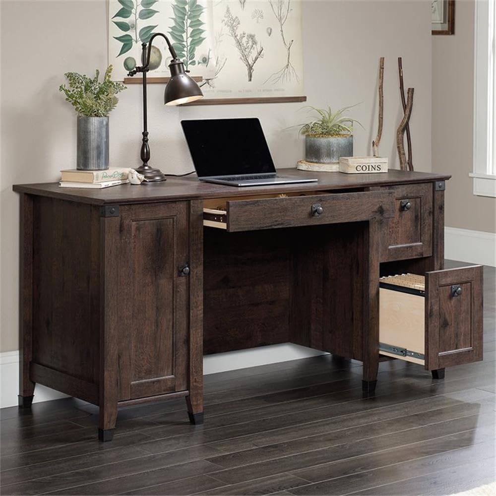 2-Piece Home Office Set with Computer Desk and File Cabinet in Coffee Oak - Perfect for Small Spaces & Remote Work