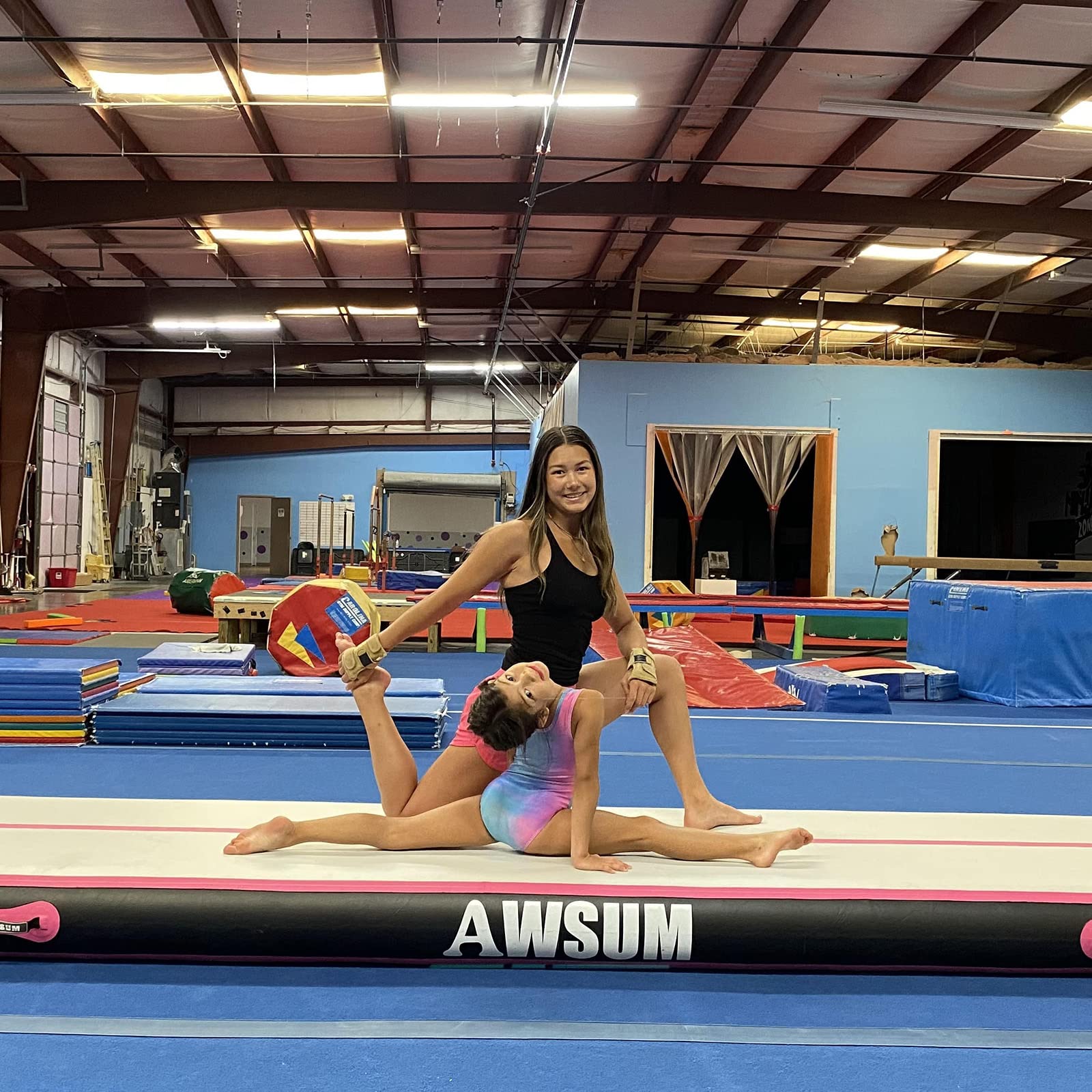 Best Inflatable Air Gymnastics Mat 10ft/13ft/16ft/20ft/23ft - 4/8 Inch Thick Tumbling Training Mat with Electric Pump - Perfect for Home Gym, Outdoor Yoga, Kids Play & Cheerleading Practice