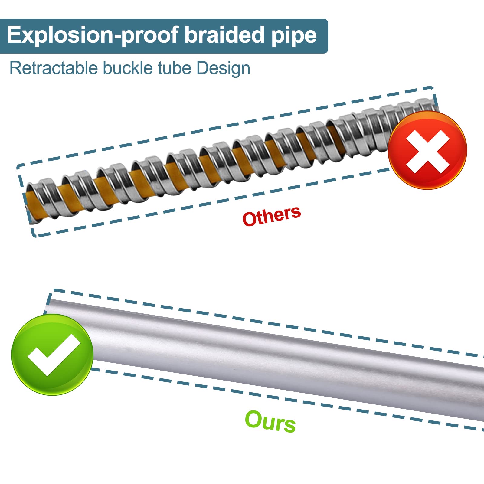 140 Inches Extra Long Shower Hose Extension - Chrome Handheld Shower Head Hose for Bathing, Pet Washing & Bathroom Cleaning - Perfect for Tall Showers, Toilet Cleaning & Dog Grooming