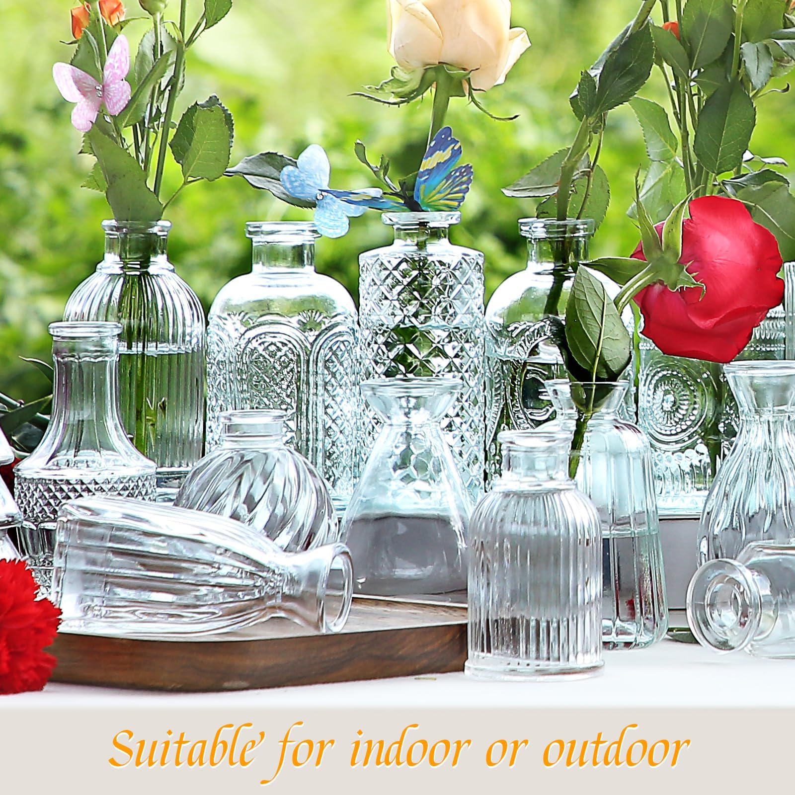 30 Pcs Mini Clear Glass Bud Vases - Small Flower Vases for Wedding Centerpieces, Birthday Party, Anniversary & Baby Shower Decor - Perfect for Table Decorations, Floral Arrangements and Special Events