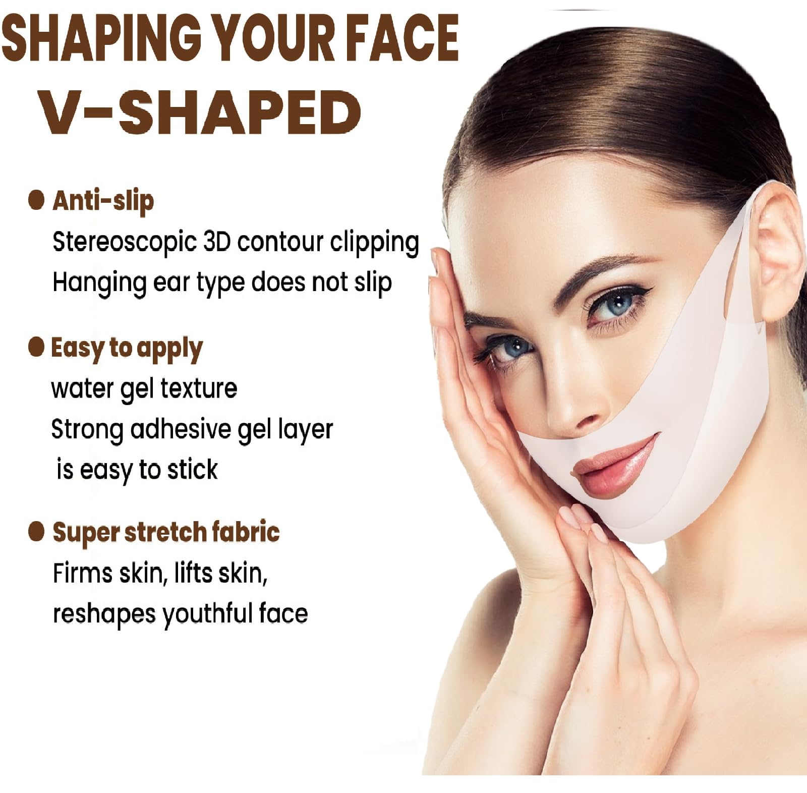 BLINE V-Shaped Slimming Face Mask - Chin Up Patch for Skin Firming, Tightening & Moisturizing | V-Line Lifting & Double Chin Reducer for Women | Pack of 1 | Perfect for Nighttime Skincare & Facial Contouring Routine