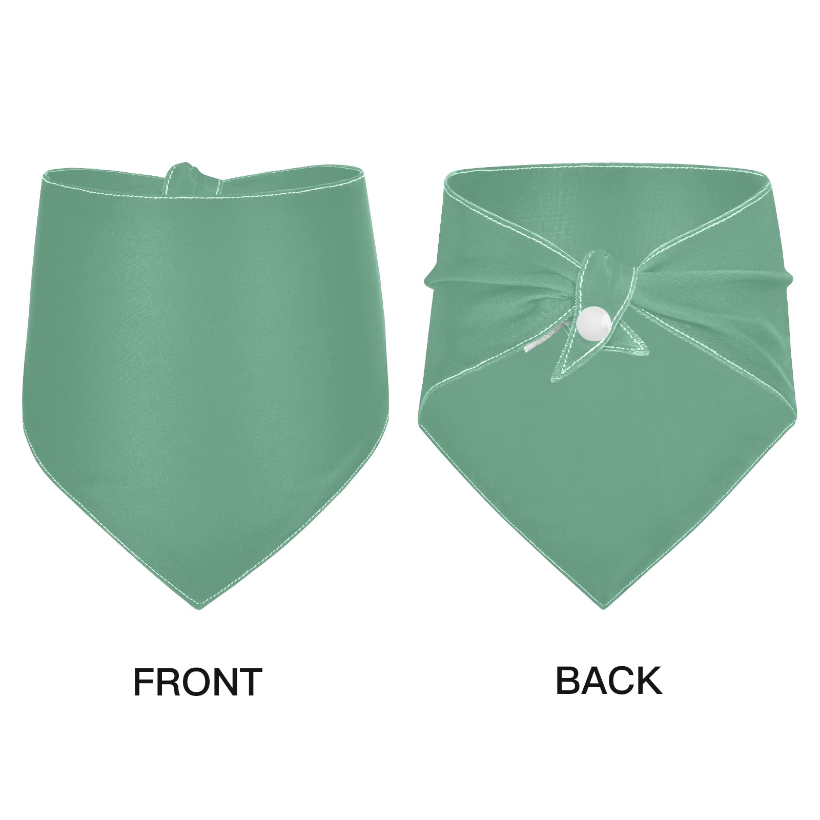 2 Pack Sage Green Milk Silk Dog Bandanas - Adjustable Snap Button Triangle Scarf for Small to Large Dogs & Cats - Perfect for Holidays, Parties & Everyday Pet Accessories