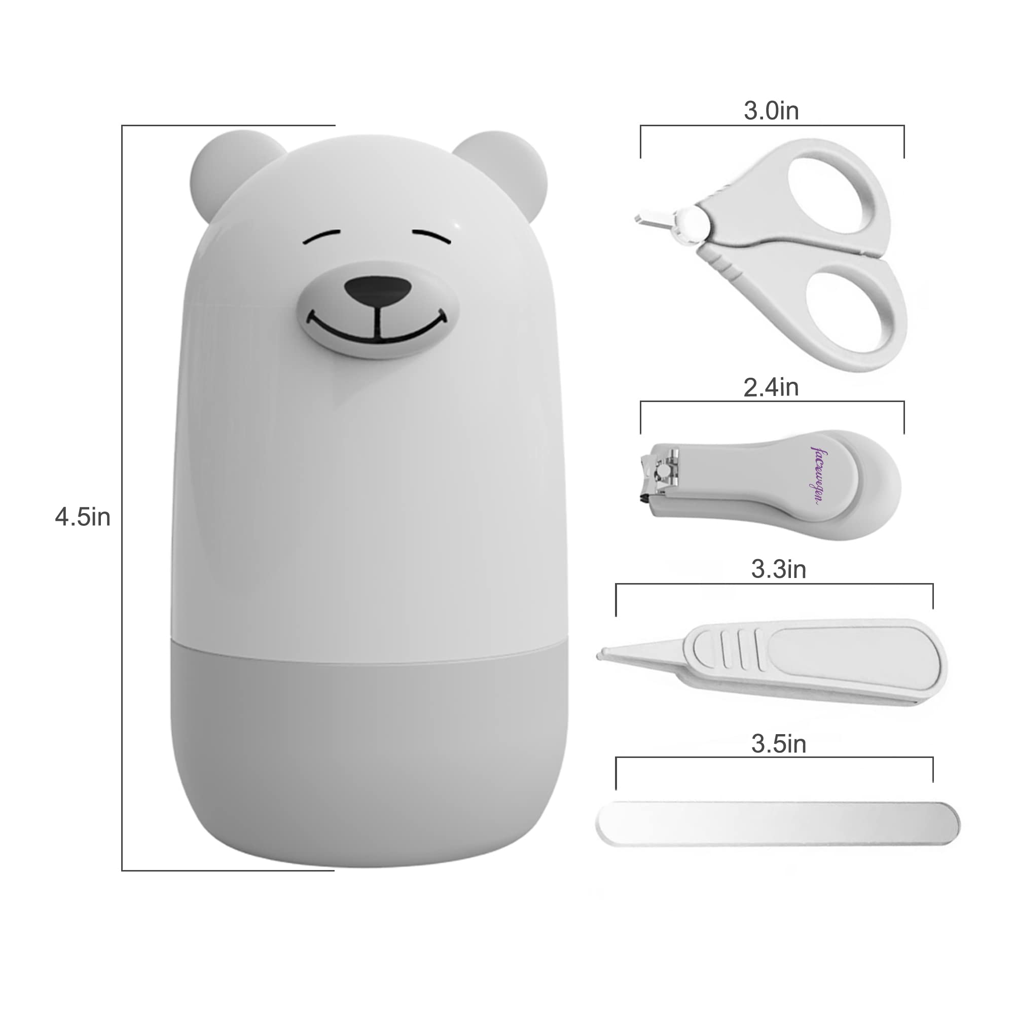 Baby Nail Clippers Set with Cute Polar Bear Case - Safe Infant Nail Care Kit for Newborns & Toddlers | Perfect Baby Shower Gift & Essential Grooming Tool for New Parents | Ideal for Home, Travel & Nursery Care