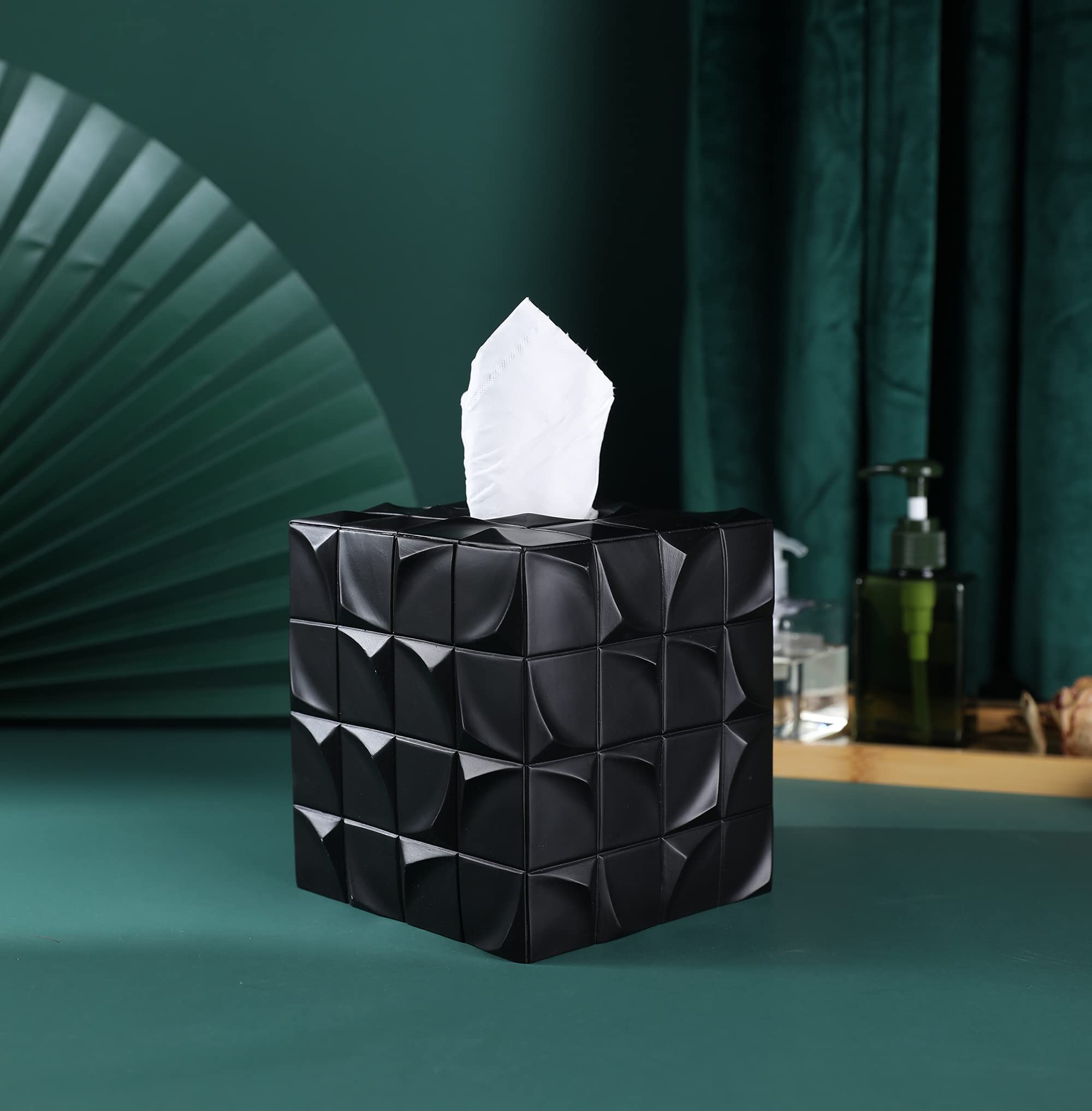 Modern Square Tissue Box Cover Holder - Stylish Bathroom & Vanity Decor, Unique Design for Countertops, Bedroom & Living Room | Perfect for Home, Office & Guest Rooms