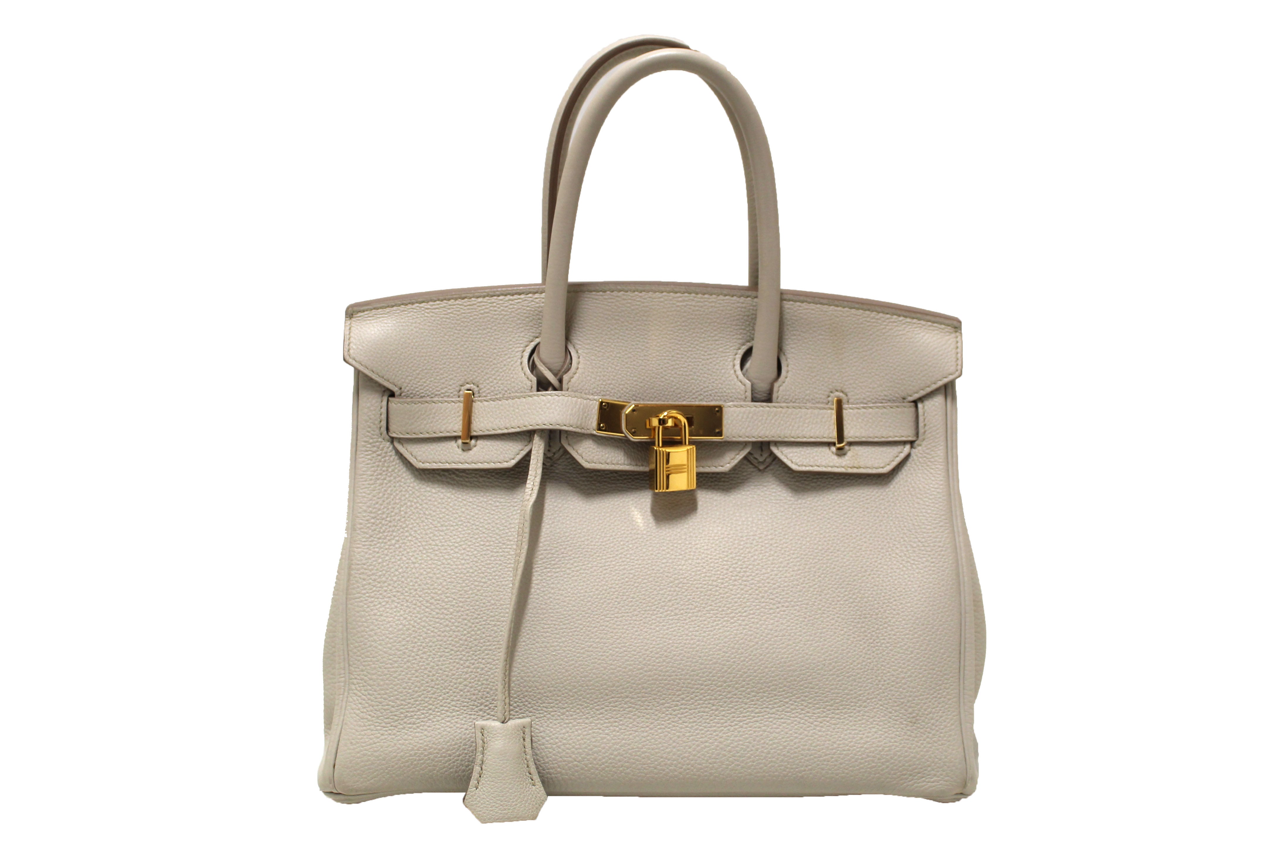 Authentic Hermes Gris Perle Togo Leather Birkin 30 Handbag - Luxury Designer Purse for Women, Perfect for Work, Travel & Special Occasions