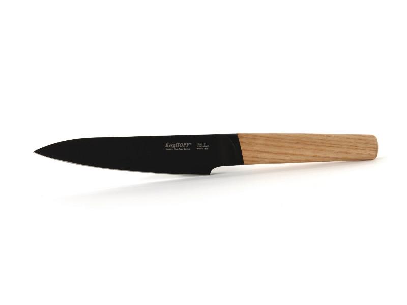BergHOFF Ron 5-Inch Stainless Steel Utility Knife with Wood Handle - Perfect for Kitchen, Camping, and Everyday Cutting Tasks