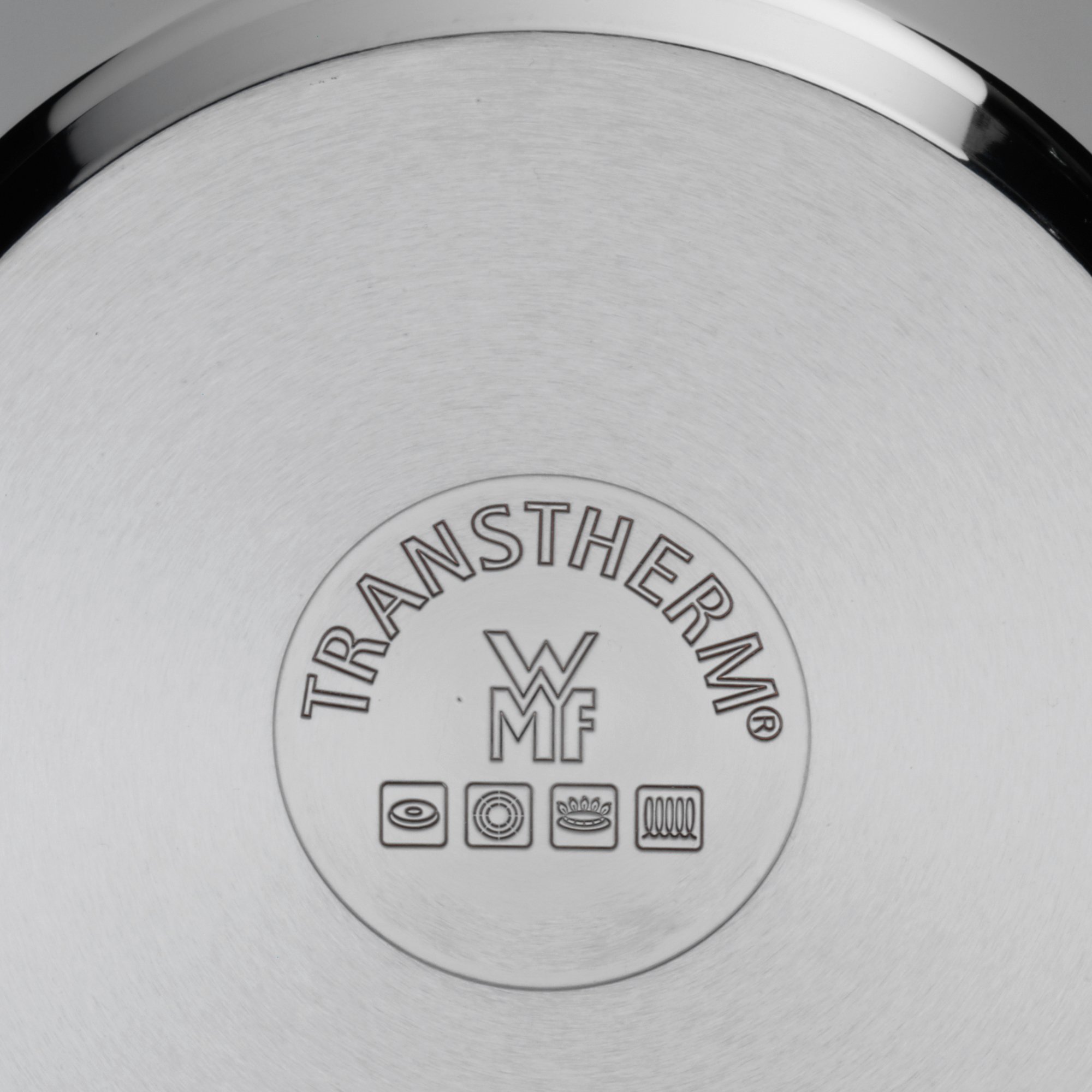 WMF 36cm Uncoated Silver Wok Set with Pouring Rim - 2-Piece Nonstick Stir Fry Pan for Asian Cooking, Home Kitchen & Professional Chef Use