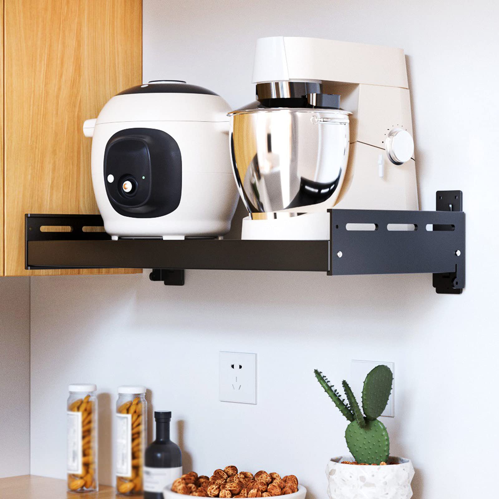 Universal Adjustable Stainless Steel Microwave Oven Rack - Wall Mounted Retractable Kitchen Storage Shelf for Microwave & Oven | Space-Saving Solution for Small Kitchens & Countertop Organization