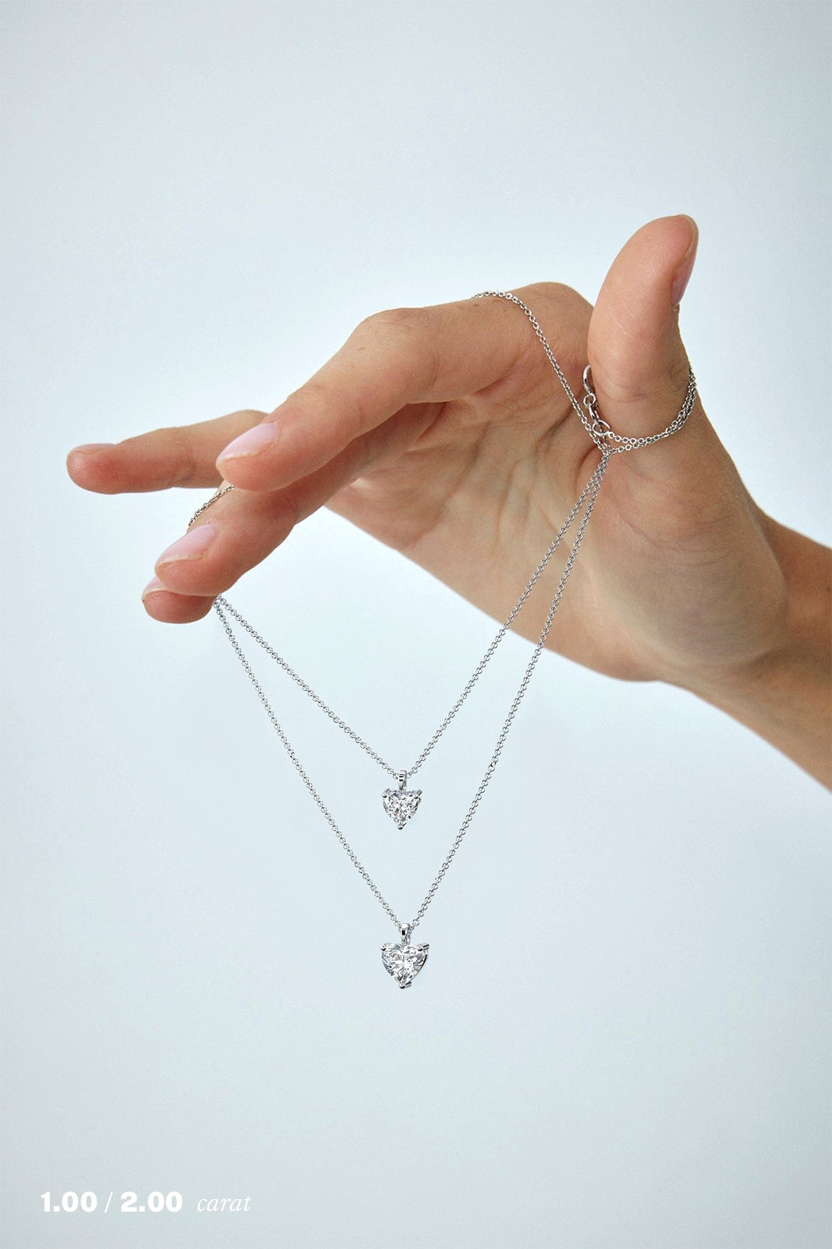 2 Carat Heart-Shaped Diamond Pendant Necklace - 14K White Gold Solitaire Jewelry for Women - Perfect for Valentine's Day, Anniversary & Romantic Gifts