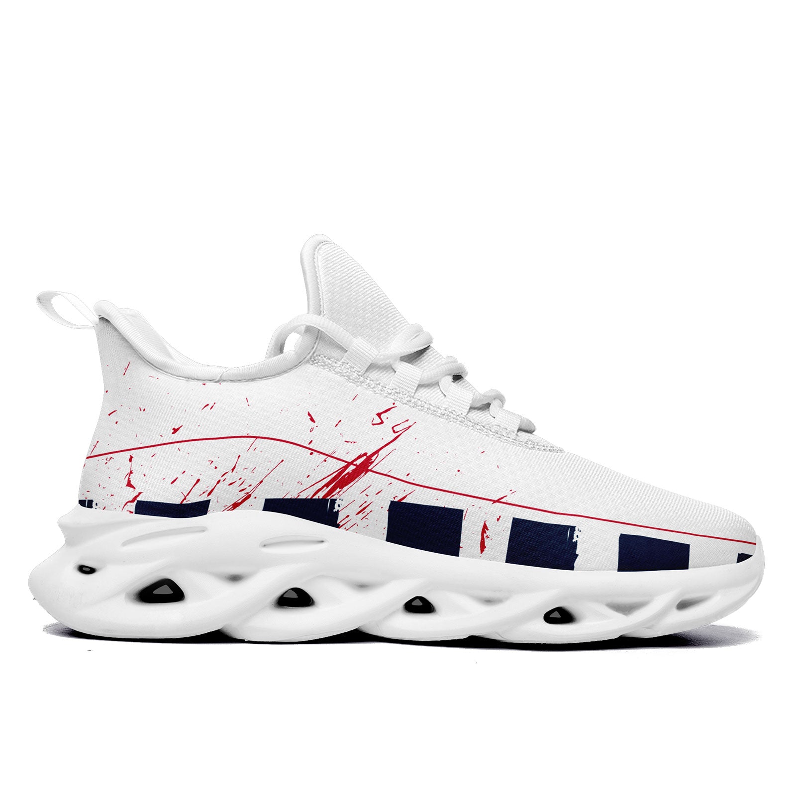 Custom New England MaxSoul Shoes & Hat Combo - Personalized Blue White Red Patriotic Set | Perfect for Sports Fans, Game Day Outfits & American Pride Events