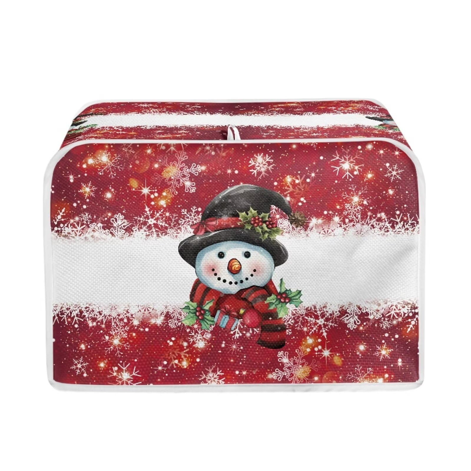 Christmas Snowman Toaster Cover 4 Slice - Dustproof Bread Toaster Cover & Appliance Protector for Kitchen - Cute Holiday Decor for Toaster, Bread Maker & Small Appliances - Perfect for Christmas Kitchen Decor & Gift Giving