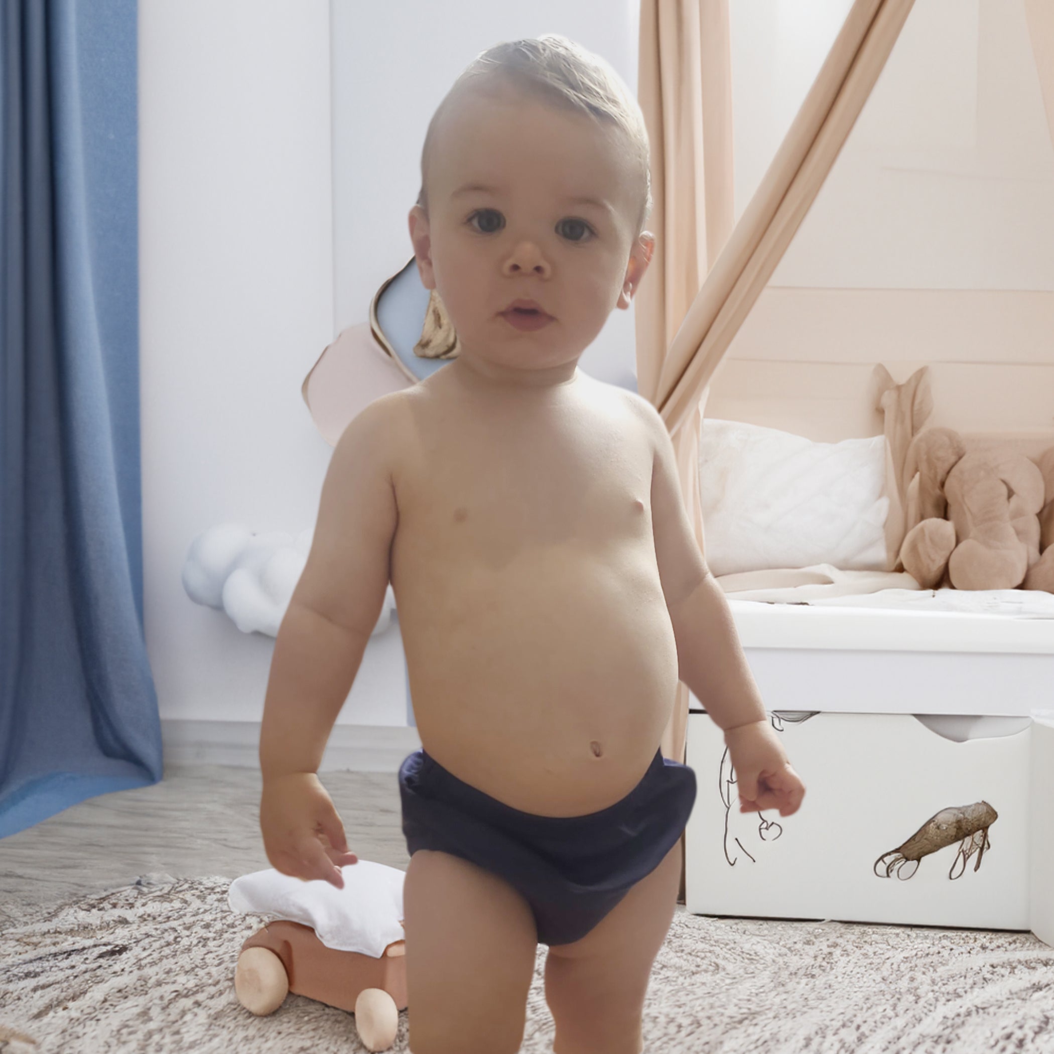 Bilbi Training Pants for Toddlers - Navy Blue Absorbent Underwear - Potty Training Essentials for Boys & Girls - Daytime & Nighttime Use