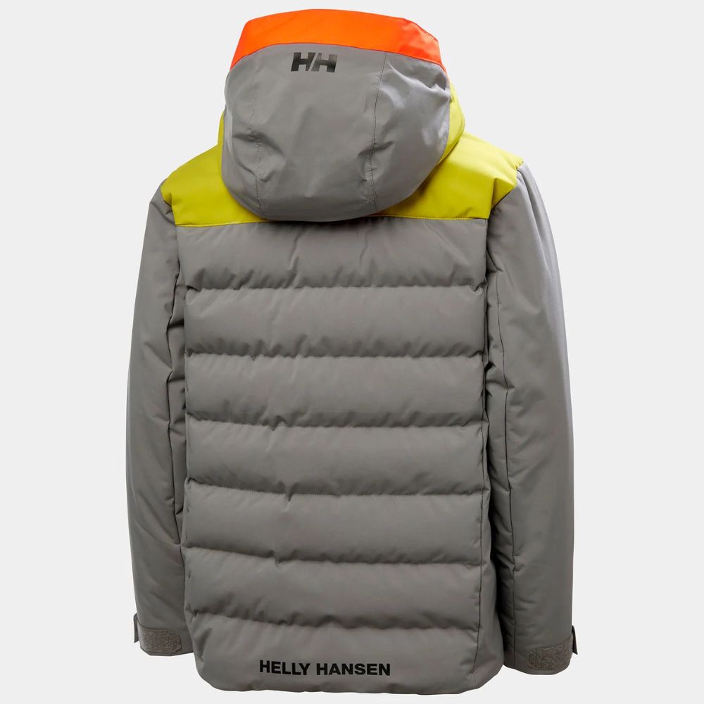 Helly Hansen Youth Boys Cyclone Ski Jacket - Waterproof Winter Jacket for Kids Snowboarding & Outdoor Activities | Concrete Grey